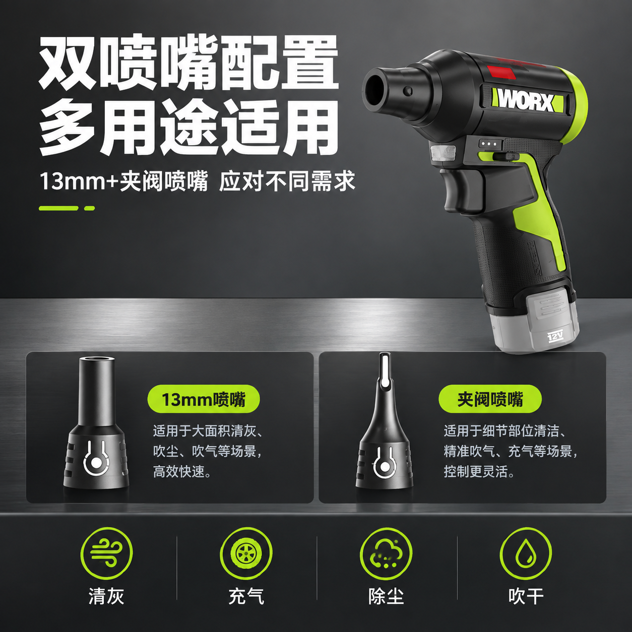 [主图-4] 双喷嘴+多用途展示图，主题：双喷嘴配置 多用途适… - 图片创意预览