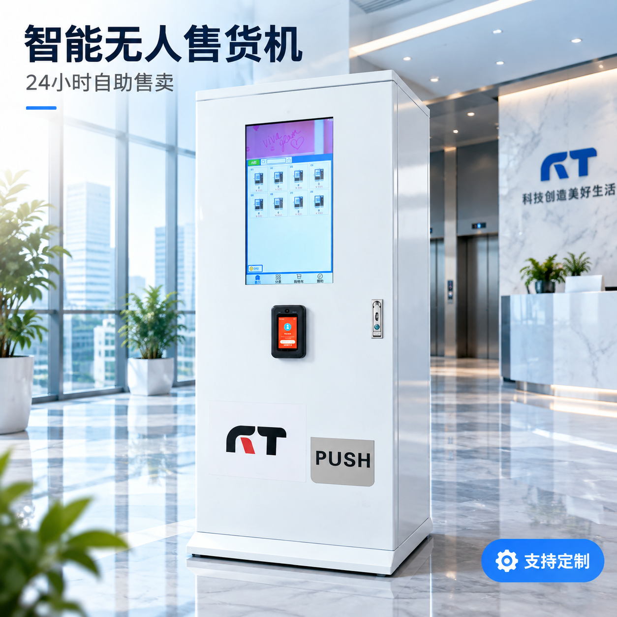 [主图-1] 商品识别/核心利益，展示产品全貌与办公楼场景定位… - 图片创意预览