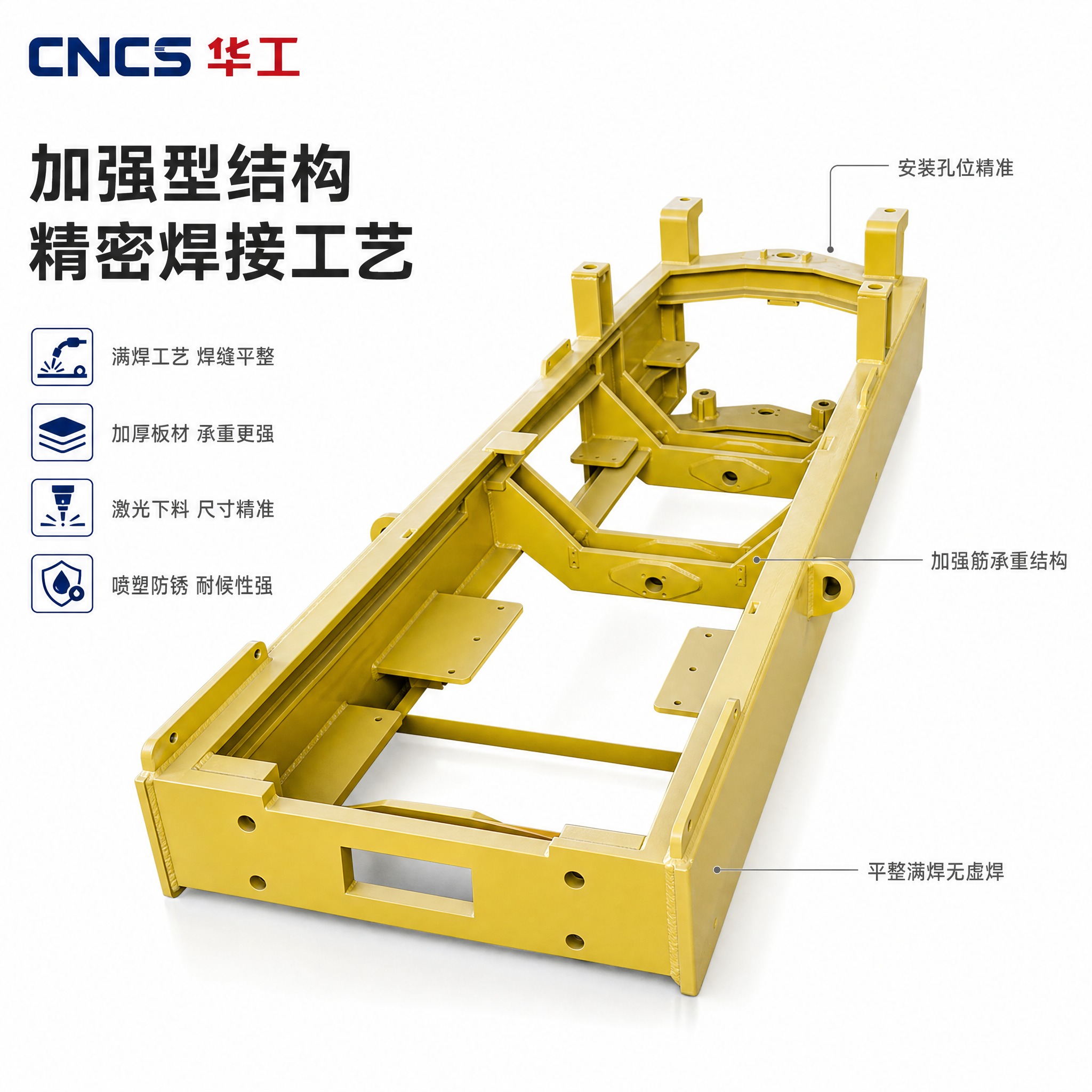[主图-2] 结构强度与焊接工艺卖点图，展示车架内部加强结构与… - 图片创意预览