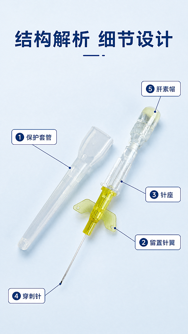 「图片1」，生成一套详情页，商品名称为宠物留置针「图片1」，适配淘宝/天猫平台，单图比例为9:16，需求屏数为8张。