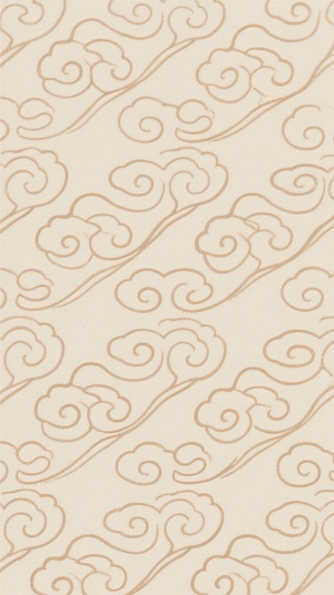 传统中式风格底纹，浅米色背景上以细腻流畅的线条勾勒出连续重复的如意云纹图案，线条为浅棕色，纹样排列整齐有序，呈现出典雅庄重的东方美学韵味，整体设计简洁大方，具有浓郁的中国传统文化气息和古典装饰美感。预览效果
