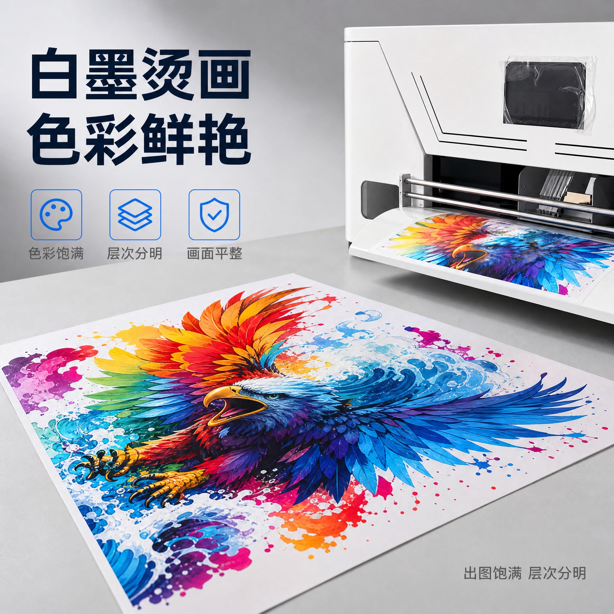 [主图-6] A3白墨烫画打印机 打印效果证据图，唯一任务：用… - 图片创意预览
