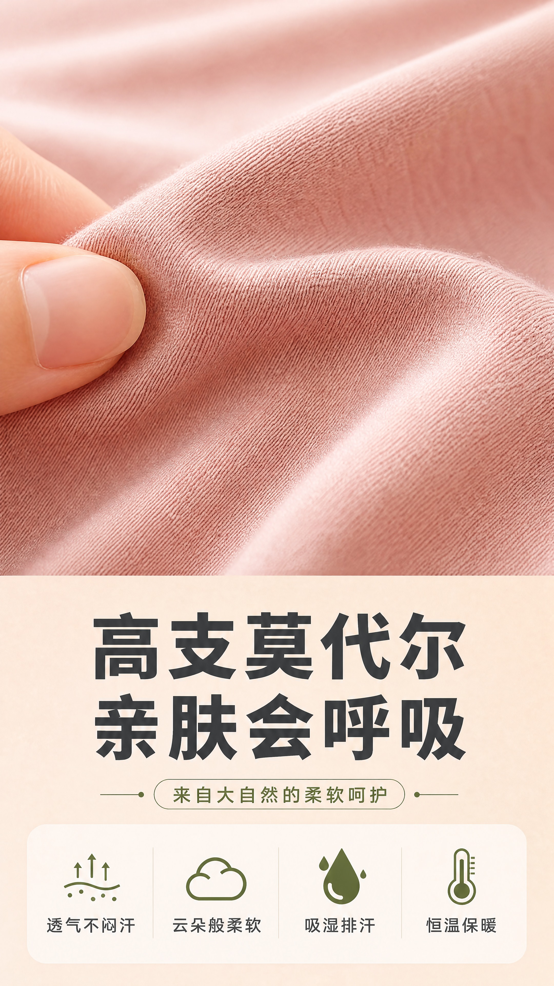 [商品] 使用【图1】莫代尔秋衣面料部分；保留莫代尔面料的细腻… - 图片创意预览