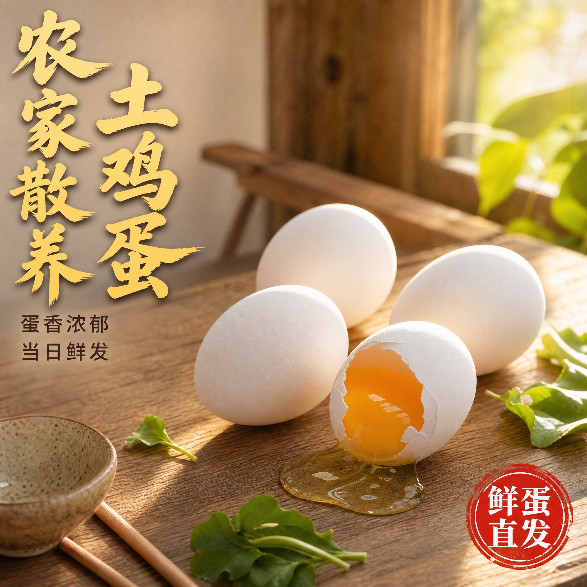 [主图-1] 首图点击率 农家散养白壳土鸡蛋 食欲诱惑与场景代… - 图片创意预览