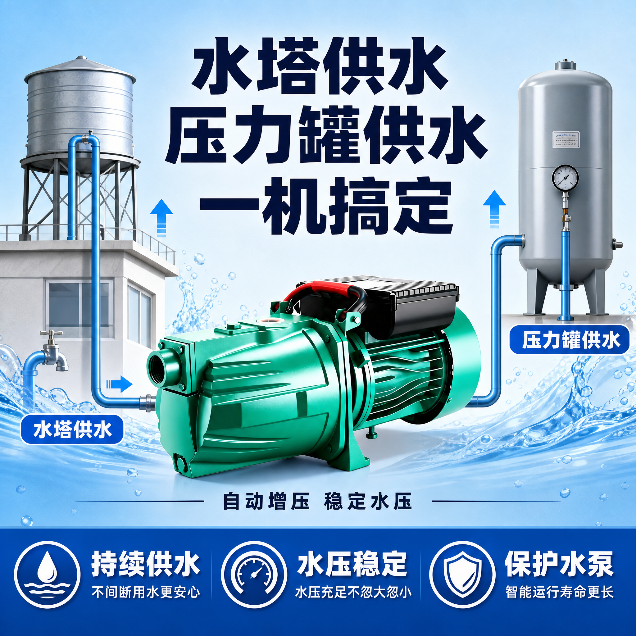 [主图-4] 场景主图，主题是水塔供水+压力罐供水双场景。 [… - 图片创意预览