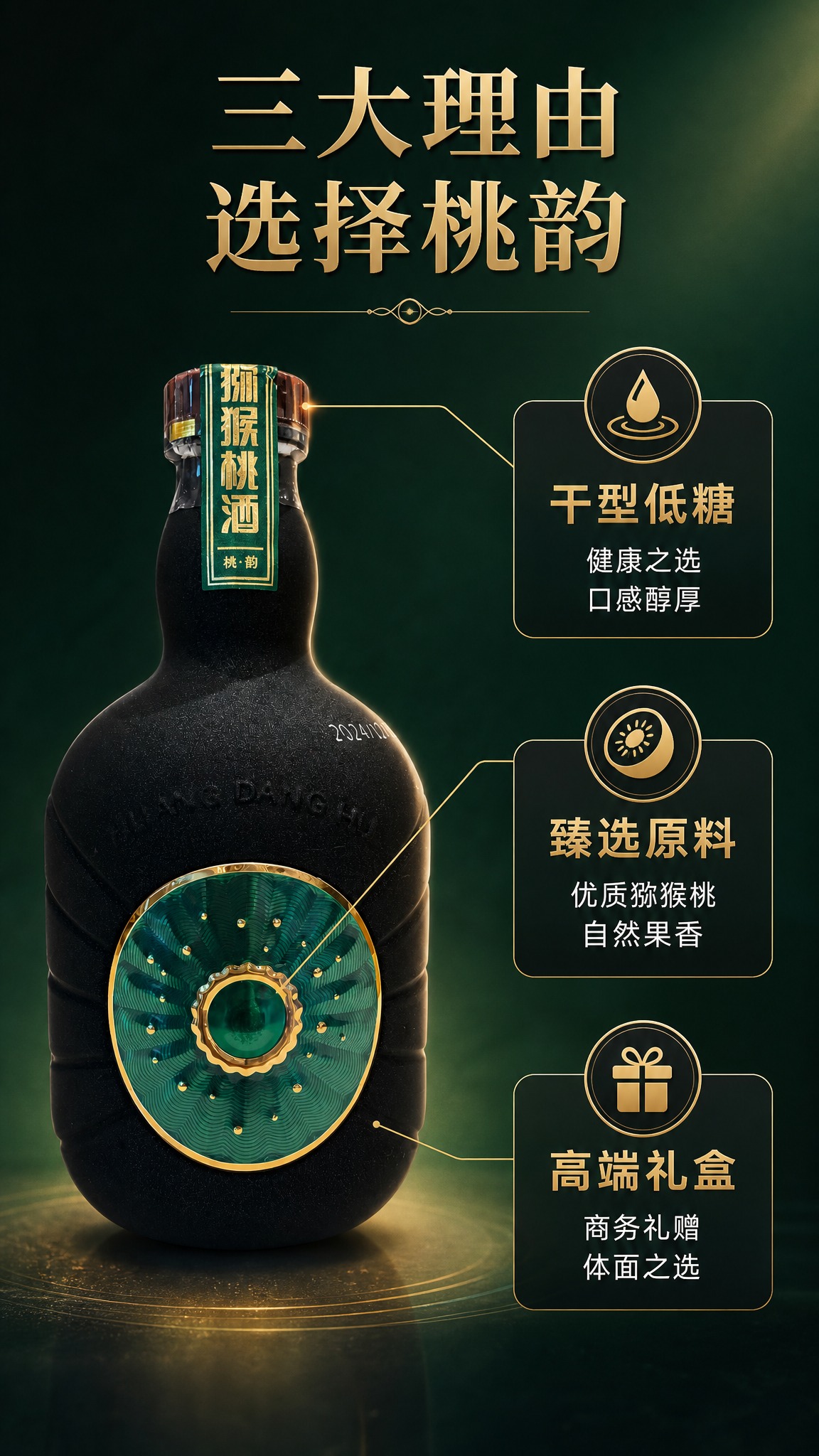 [商品] 使用【图1】桃韵猕猴桃酒瓶身图；保留瓶身原貌。 [画… - 图片创意预览