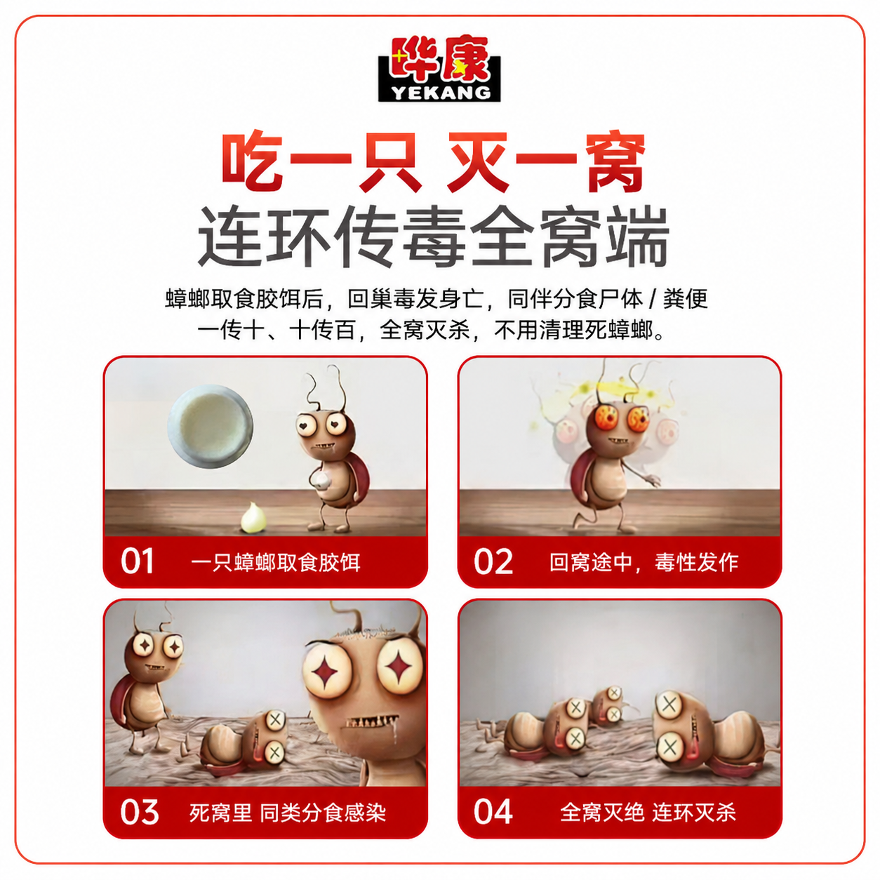 将这张连环传毒全窝端四步图调整为800x800正方形比例。保持… - 图片创意预览