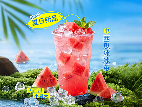夏季茶饮店夏日上新清凉清新外卖平台美团产品图