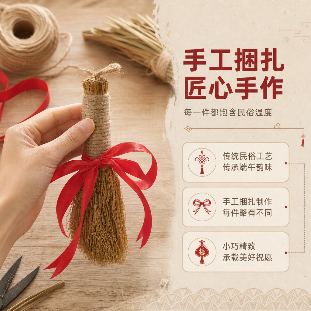 [商品] 使用【图2】手持稻草小毛刷捆红绳挂饰；保留挂饰的稻草… - 图片创意预览