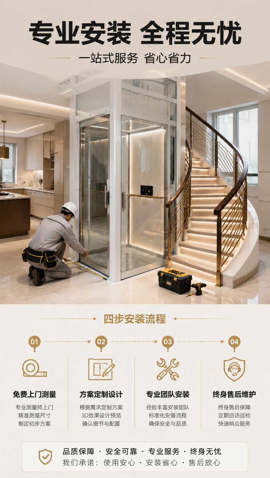 [商品] 使用【图2】白框玻璃电梯（厨房旁现代简约场景）；保留… - 图片创意预览