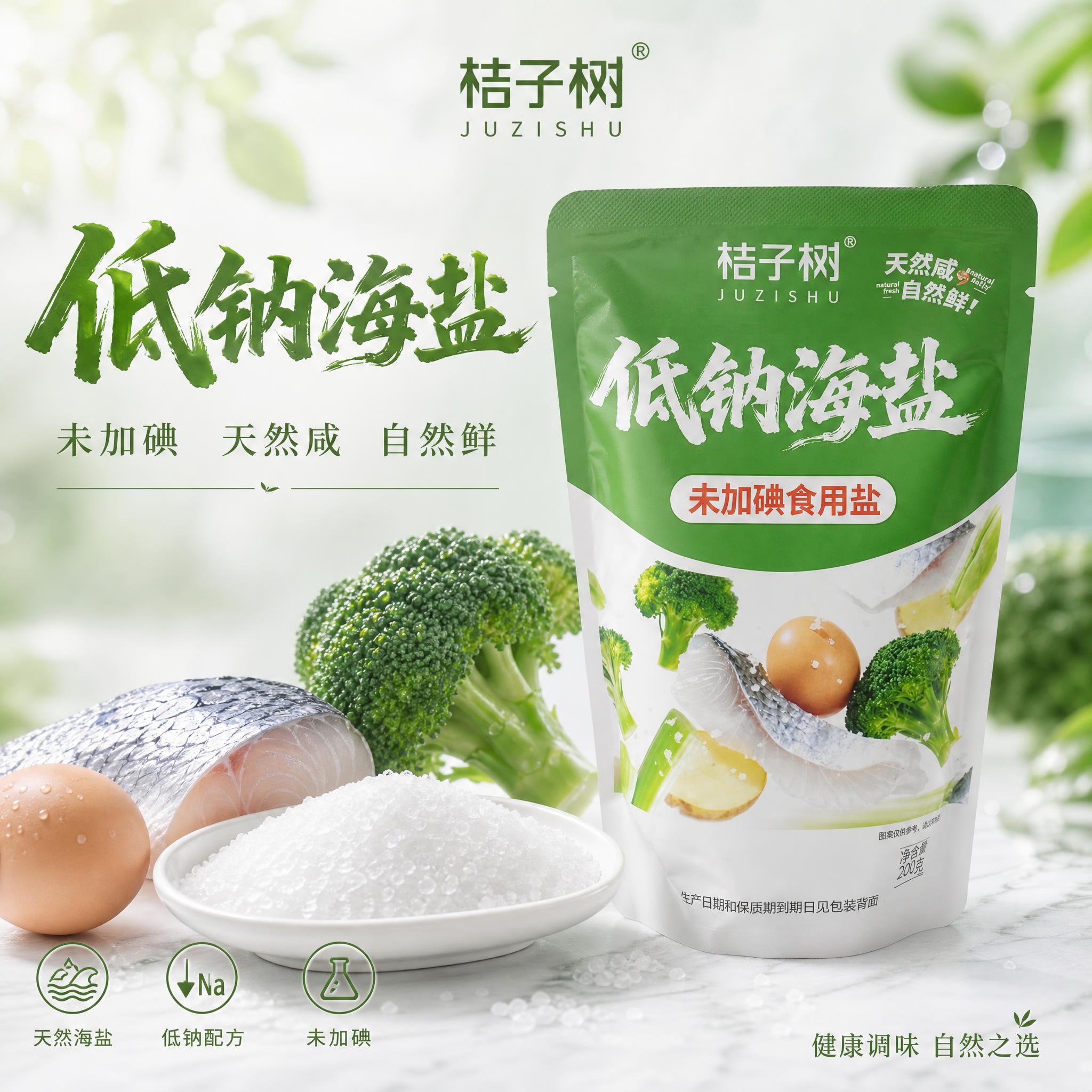 [主图-4] 桔子树低钠海盐 电商主图，高级氛围感路线，突出天… - 图片创意预览