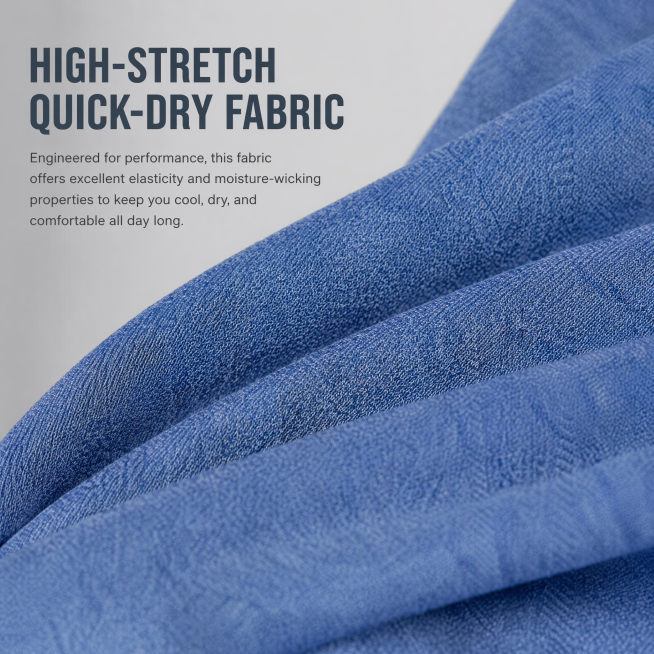 [主图-5] Macro detail display of fabric texture. Close-up shot of the blue quick-dry fabric from the i预览效果