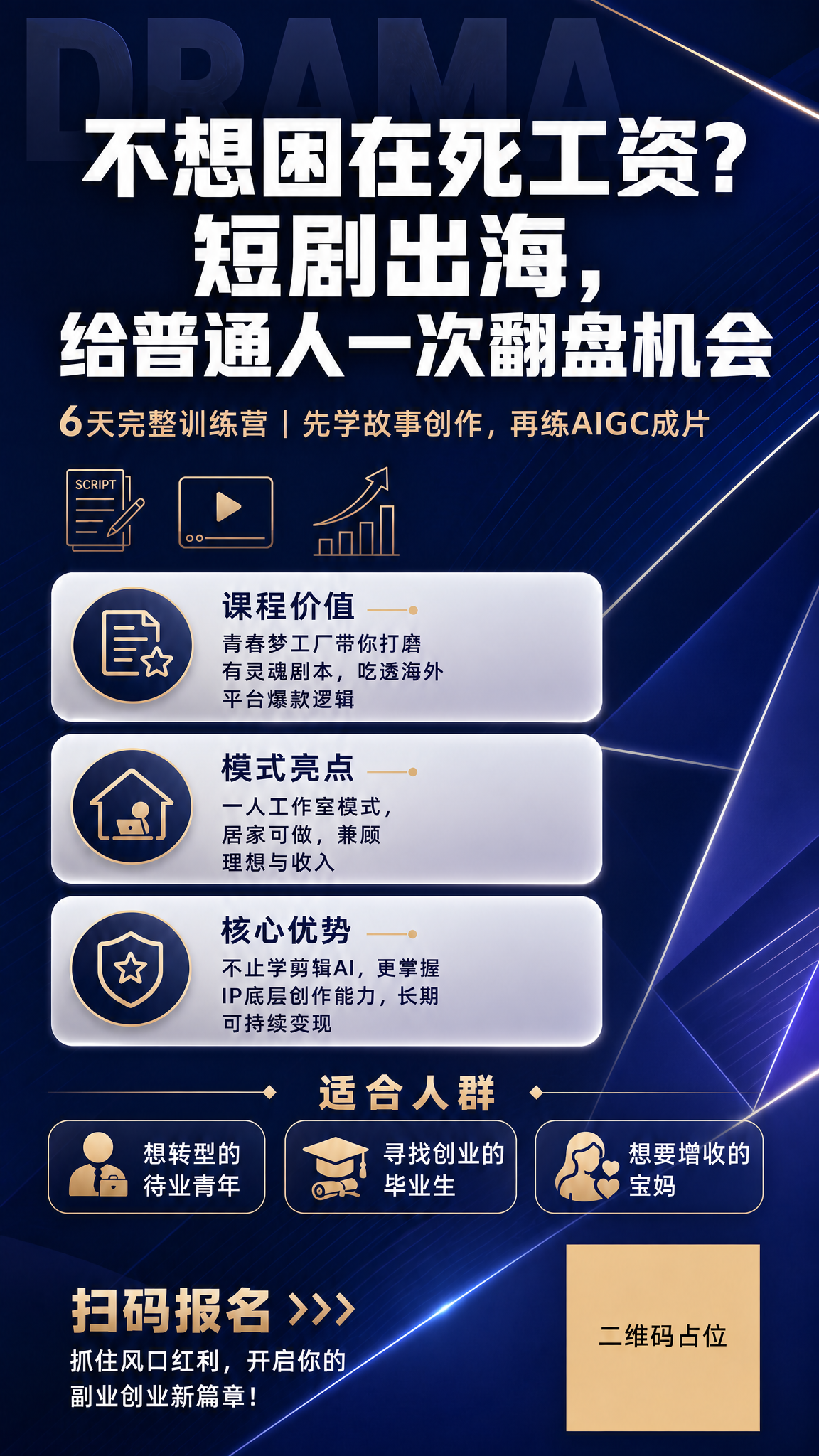 基于这张海报，去掉右侧的真人讲师人物，将人物区域替换为与整体风… - 图片创意预览