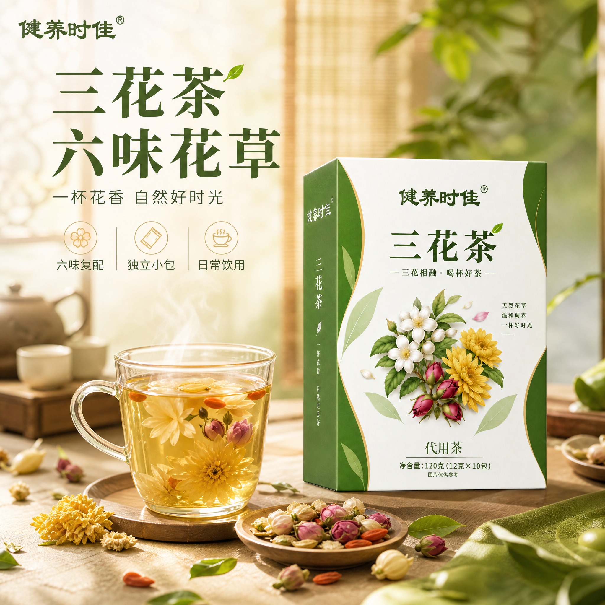 [主图-1] 首图点击率 场景代入型 突出三花茶雅致自然第一印… - 图片创意预览