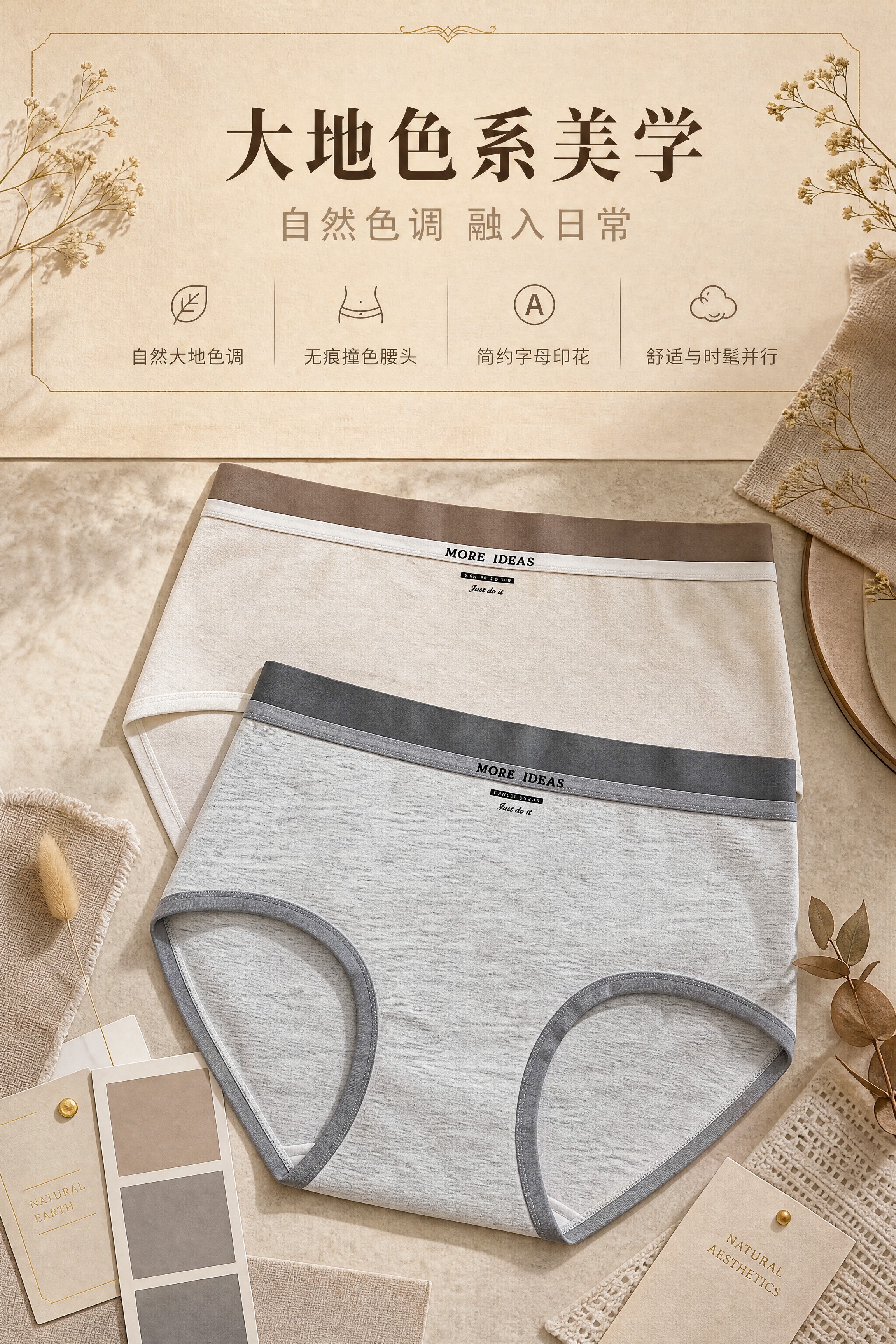 [商品] 使用【图3】的女士内裤产品；商品处理：保留中腰三角版… - 图片创意预览