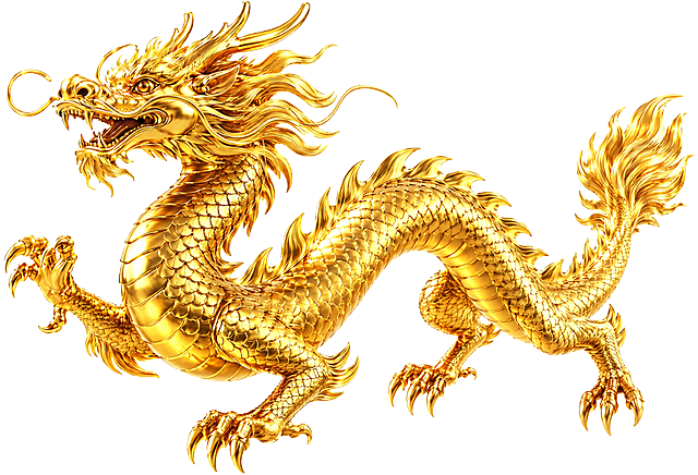 参考图中金色中国龙的3D金属质感、鳞片细节、龙角龙须造型、整体姿态和光影风格，重新生成一条全新的金色中国龙，保持纯金色金属材质、精致的鳞片纹理、威严的神态、飘逸的鬃毛和龙须，动态矫健的身姿，纯白背景，超高清细节，金属光泽强烈，立体感十足