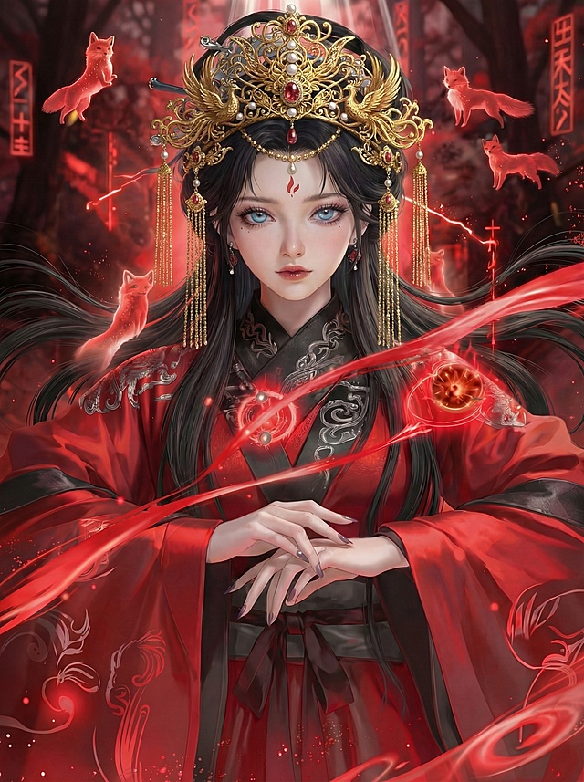 去掉头上的原有装饰，替换为华丽的黄金头饰