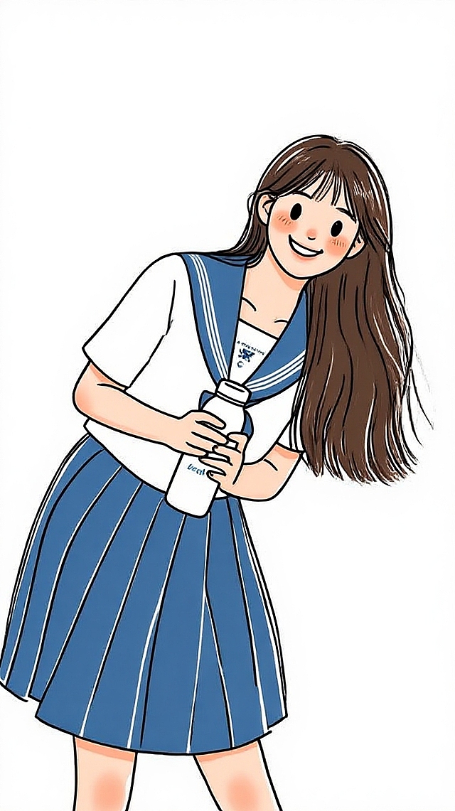 图片中的人物变成彩色简单涂鸦风格，背景白底，完整人物。