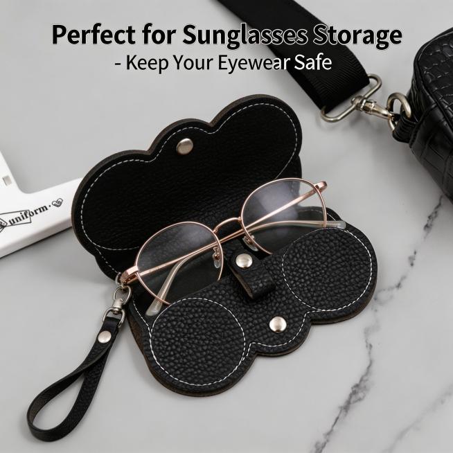 The sunglasses case is open, with a pair of stylish sunglasses being placed inside, demonstrating it预览效果
