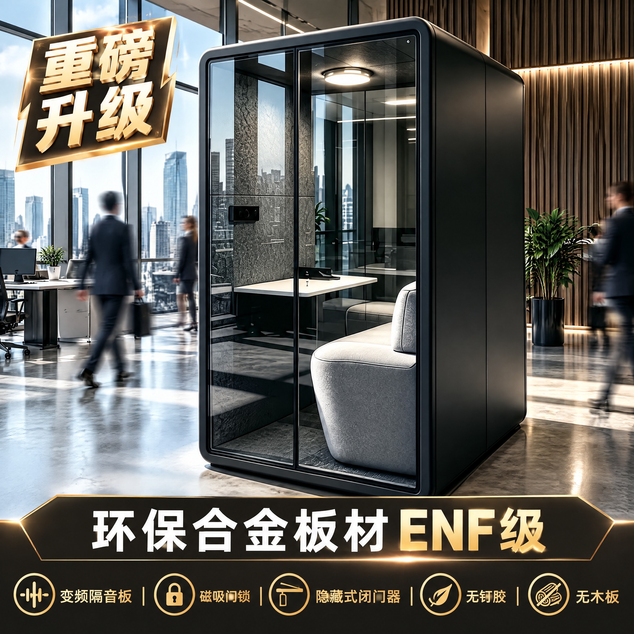 淘宝天猫直通车创意主图，1:1正方形，移动静音仓产品，现代商务… - 图片创意预览