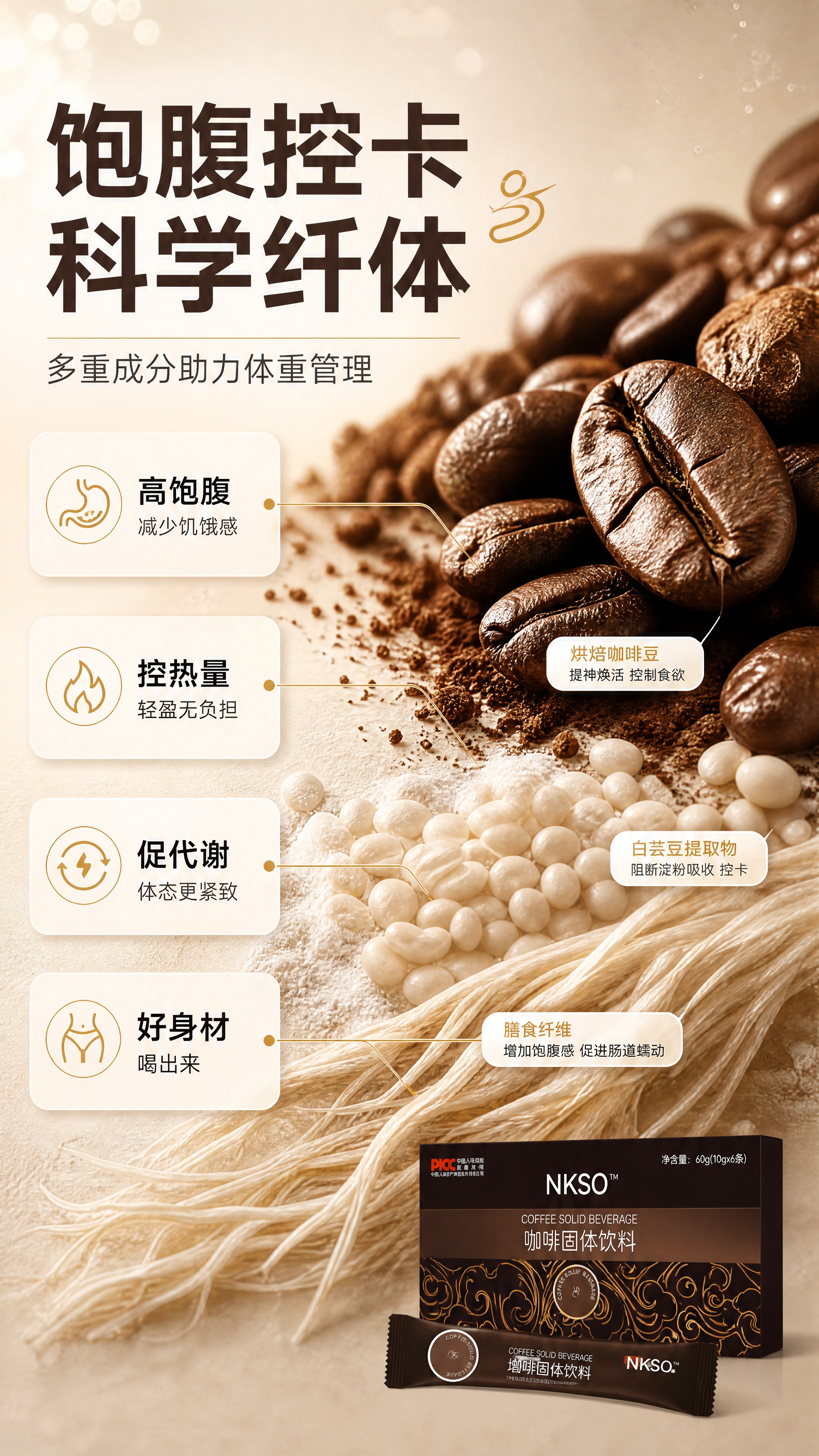 [商品] 使用【图1】NKSO咖啡固体饮料条装；保留深棕金色包… - 图片创意预览