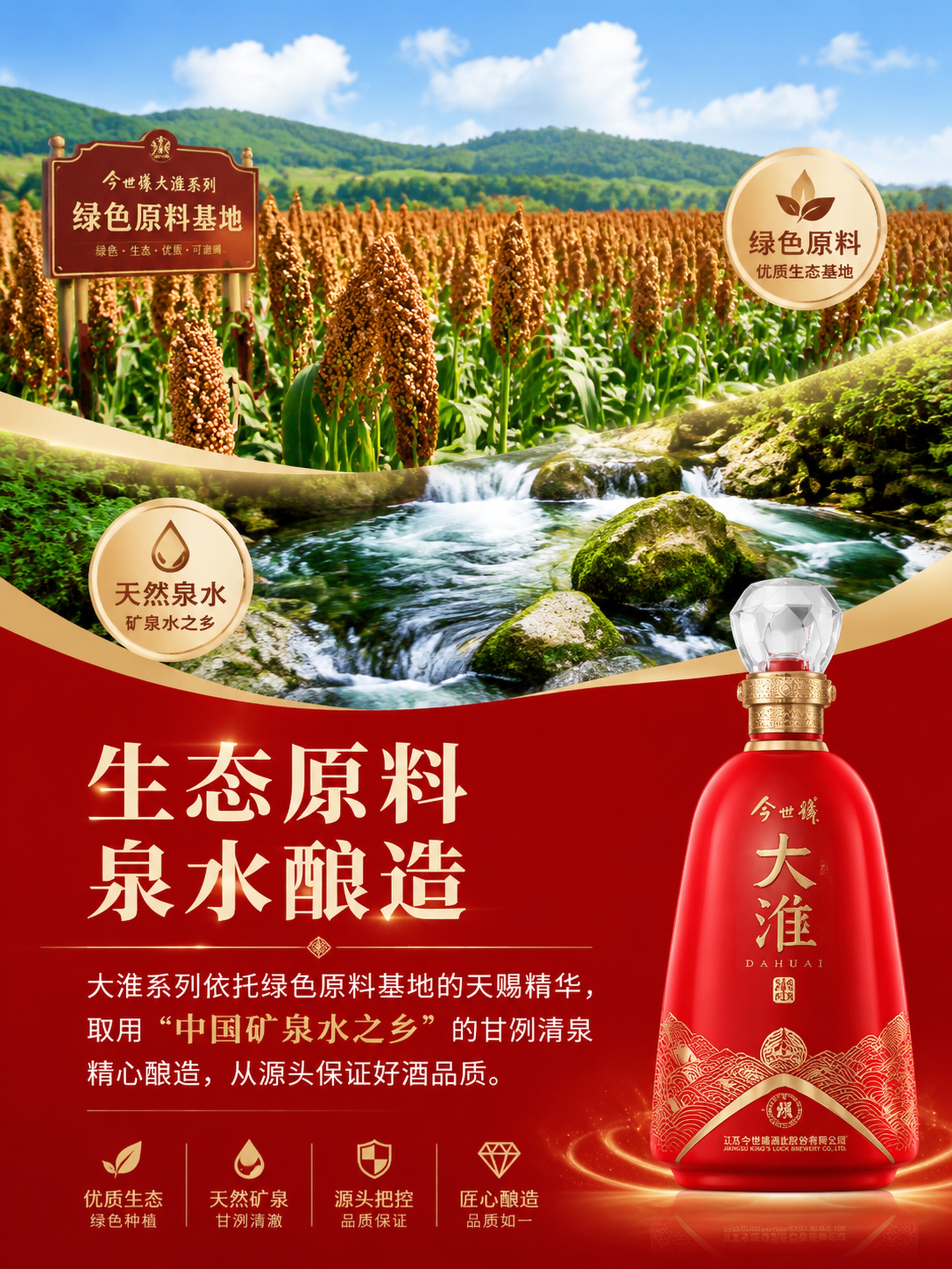 [第4屏] 今世缘大淮系列原料产地展示，突出绿色原料和天然泉水… - 图片创意预览