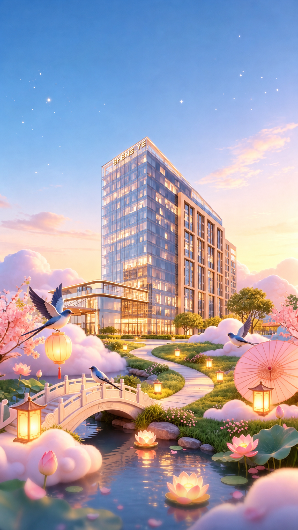 基于第一张参考图的整体构图和梦幻卡通风格，将图中的所有文字、水… - 图片创意预览