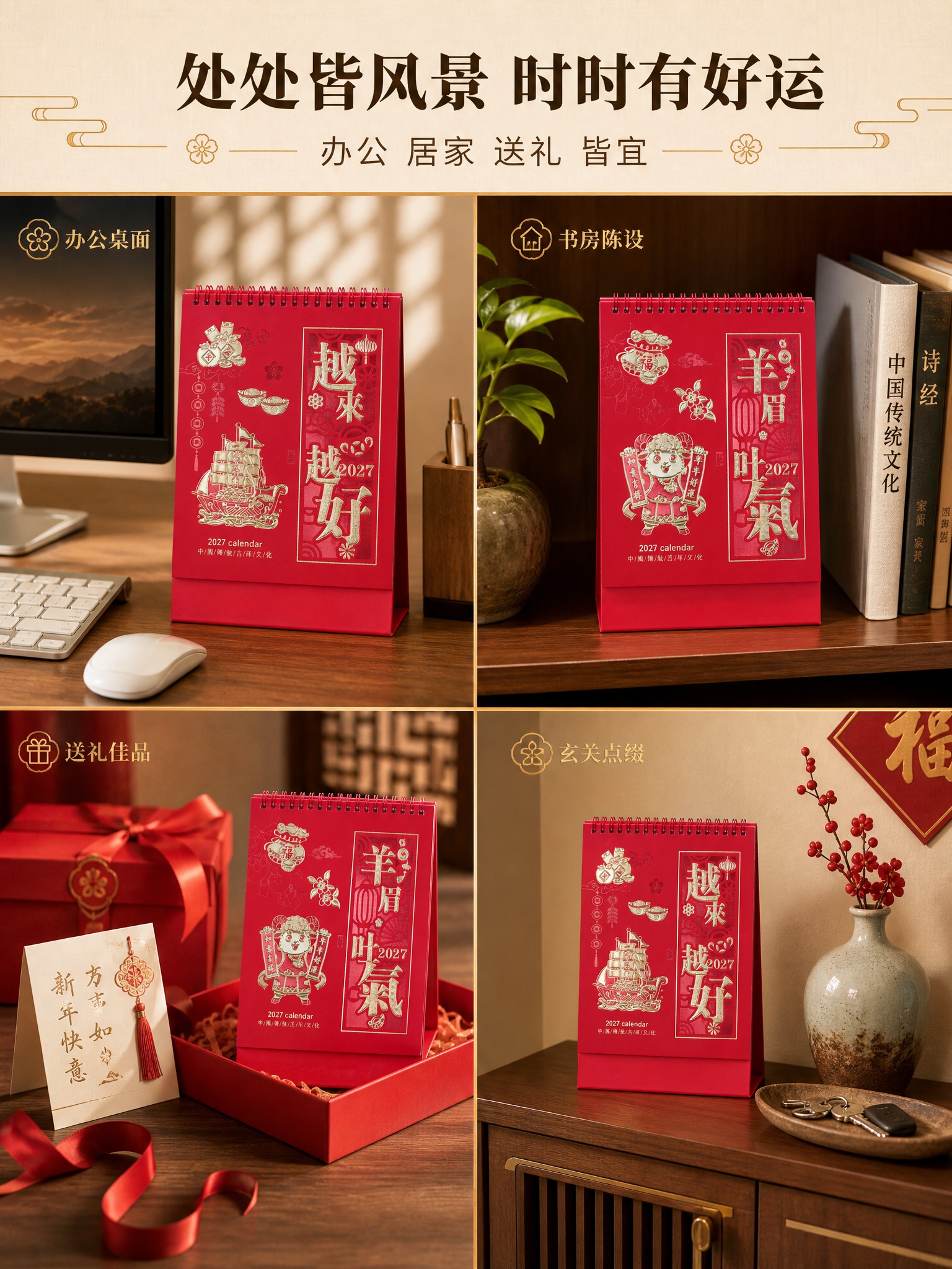 [商品] 使用【图2越来越好款】【图3羊眉吐气款】台历；保留每… - 图片创意预览