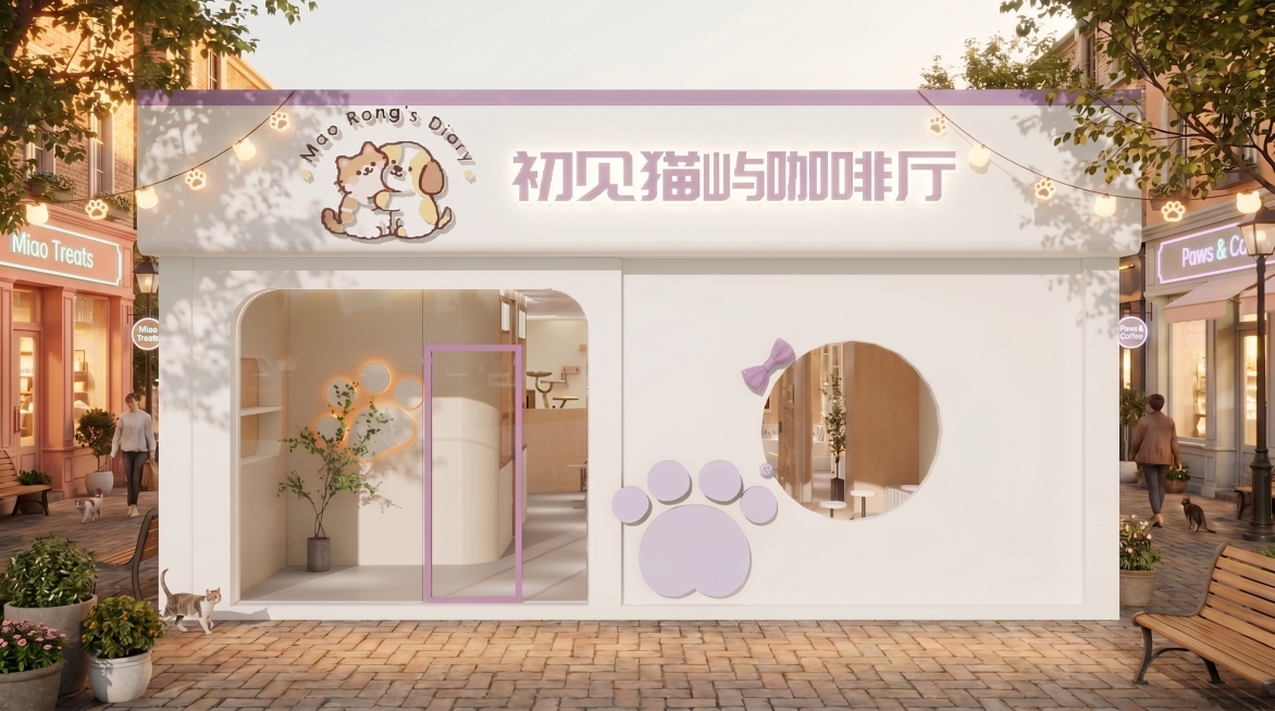 不要改变我的原有图，只要把背景变的更加符合我的门头就行预览效果