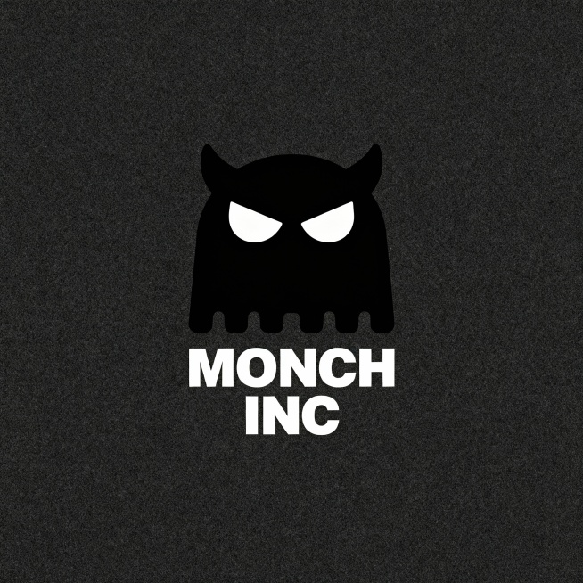 根据参考图风格，生成游戏公司logo，游戏公司名：MONCH INC，需要富有想象力以及创意，简约点预览效果