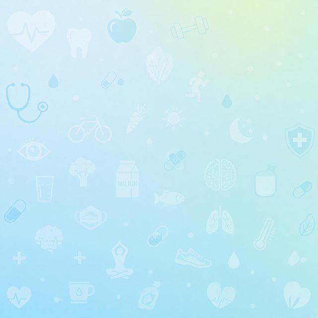 去掉右上角的彩色转盘，用周围相同的健康元素底纹和背景色填补该区域，使画面完整统一。只保留蓝绿色渐变背景和所有淡淡的健康元素图案，画面干净整洁。