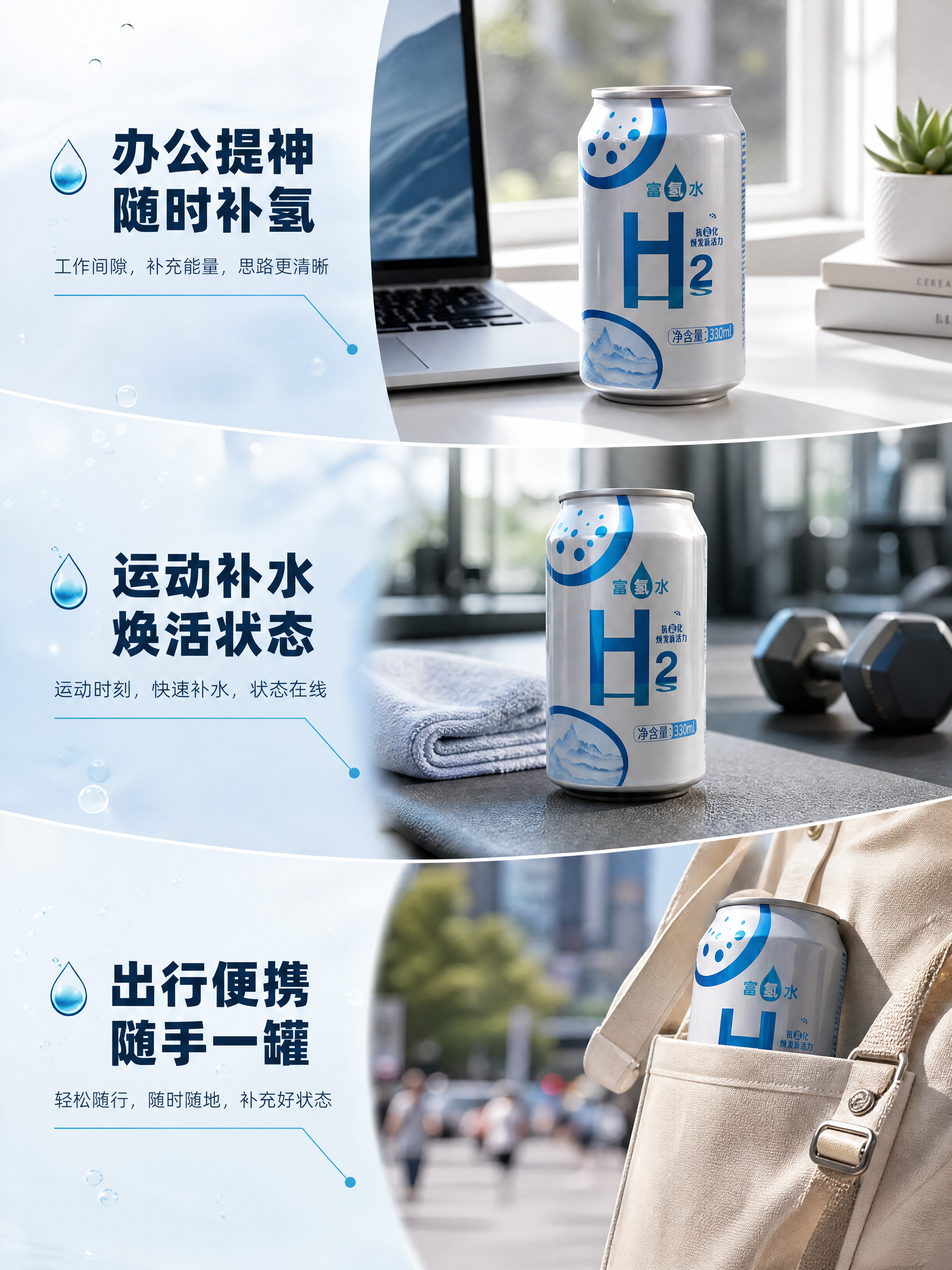 [商品] 使用【图1】银色铝罐富氢水；保留罐体所有外观特征；本… - 图片创意预览