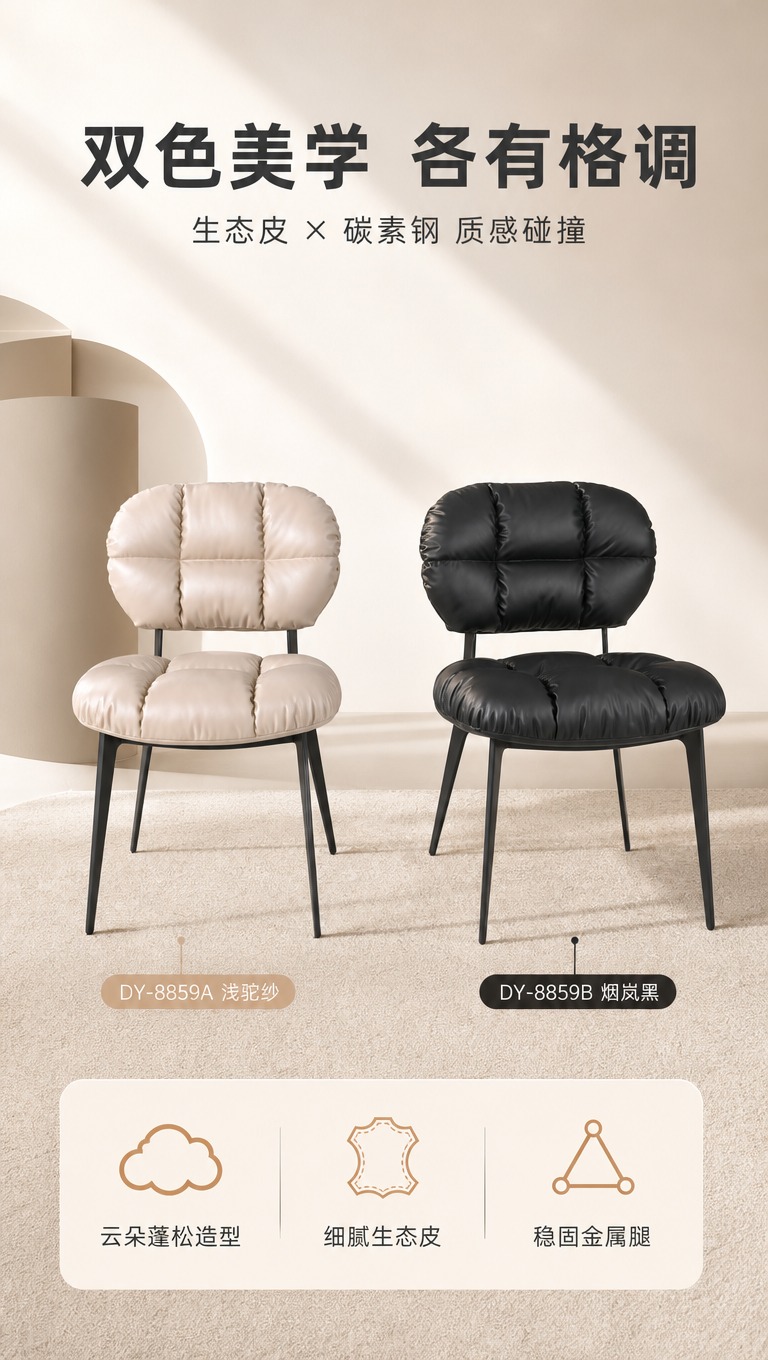 [商品] 使用【图1】DY-8859A浅驼纱餐椅与DY-885… - 图片创意预览