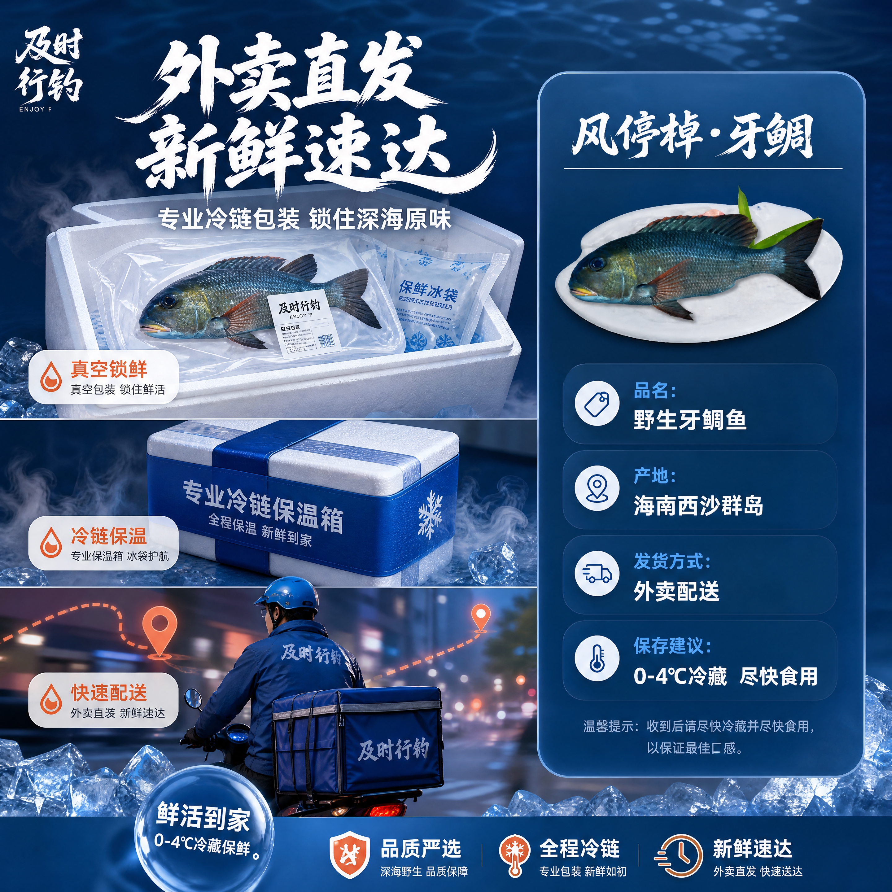 [商品] 使用【图1】牙鲷鱼产品图；保留鱼身整体形态与品牌标识… - 图片创意预览