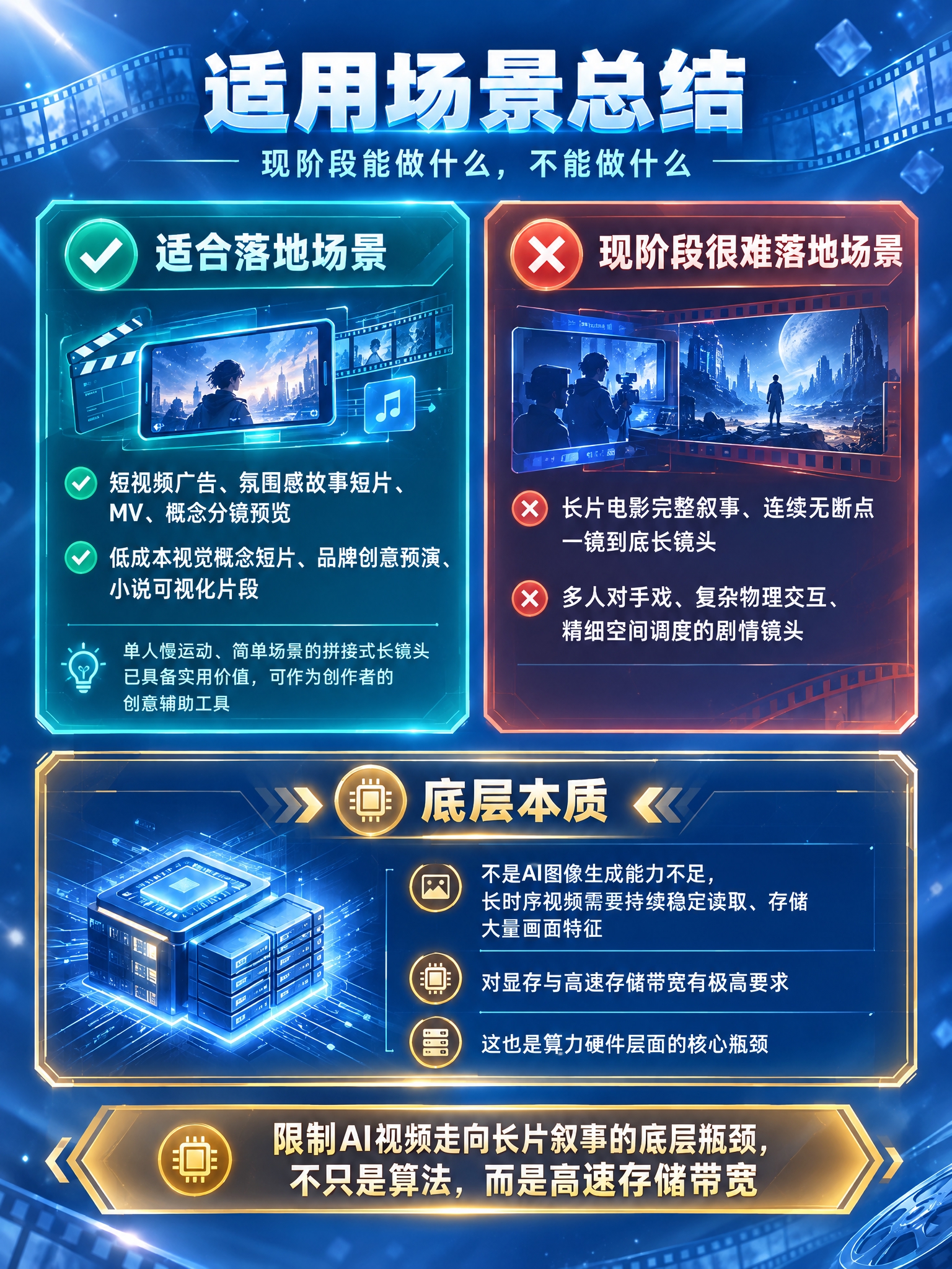 参照这张图的低饱和深空蓝科技插画风格，生成一张新的适用场景总结… - 图片创意预览