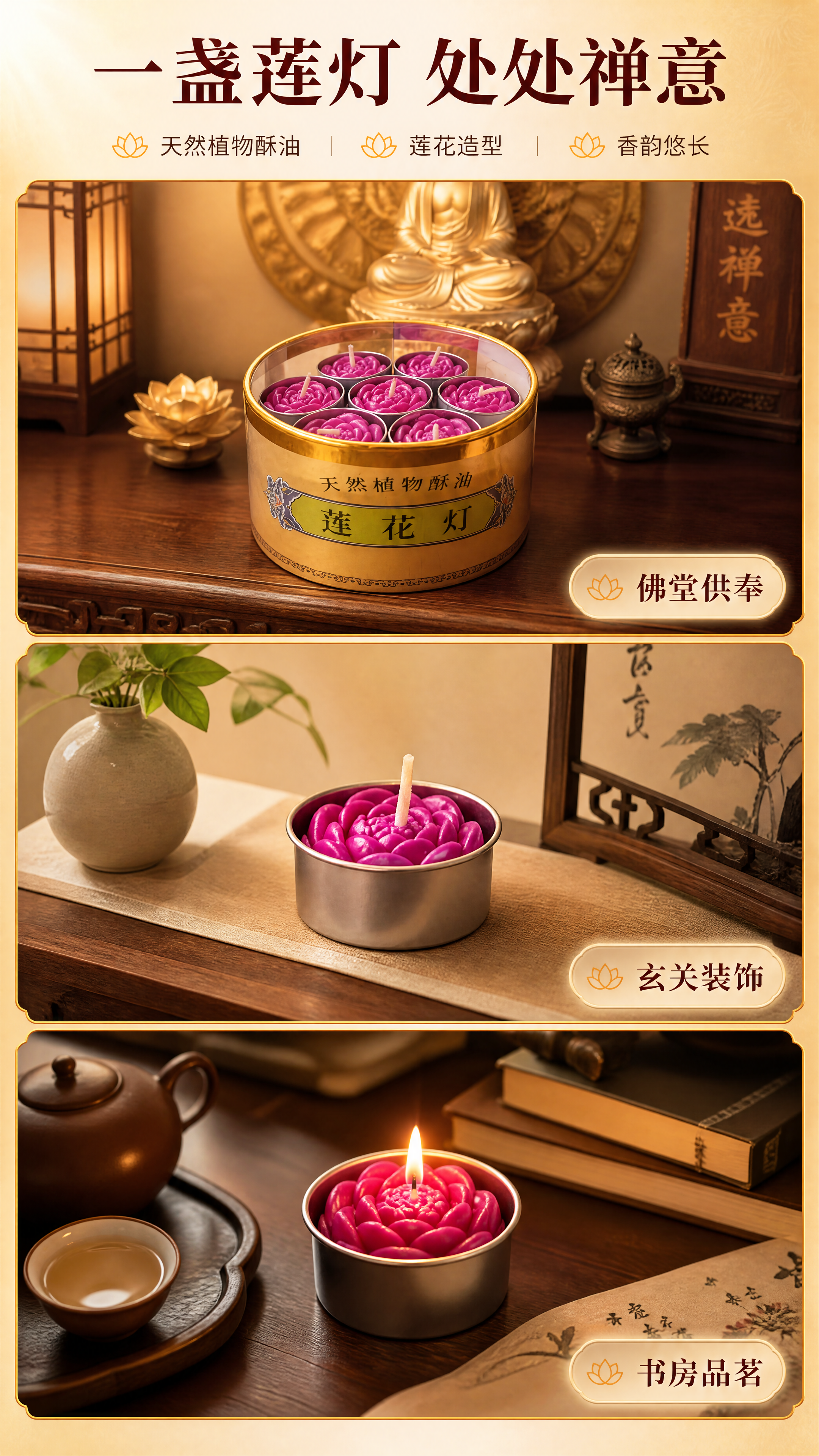 [商品] 使用【图1】整盒莲花酥油灯与【图2】单盏莲花灯；保留… - 图片创意预览