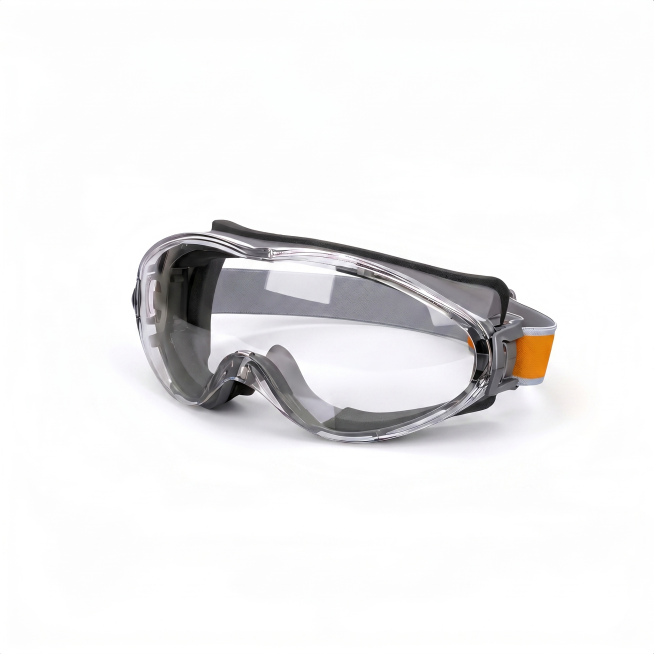 Create a high-conversion TikTok Shop US product image for clear protective safety goggles. Show the预览效果