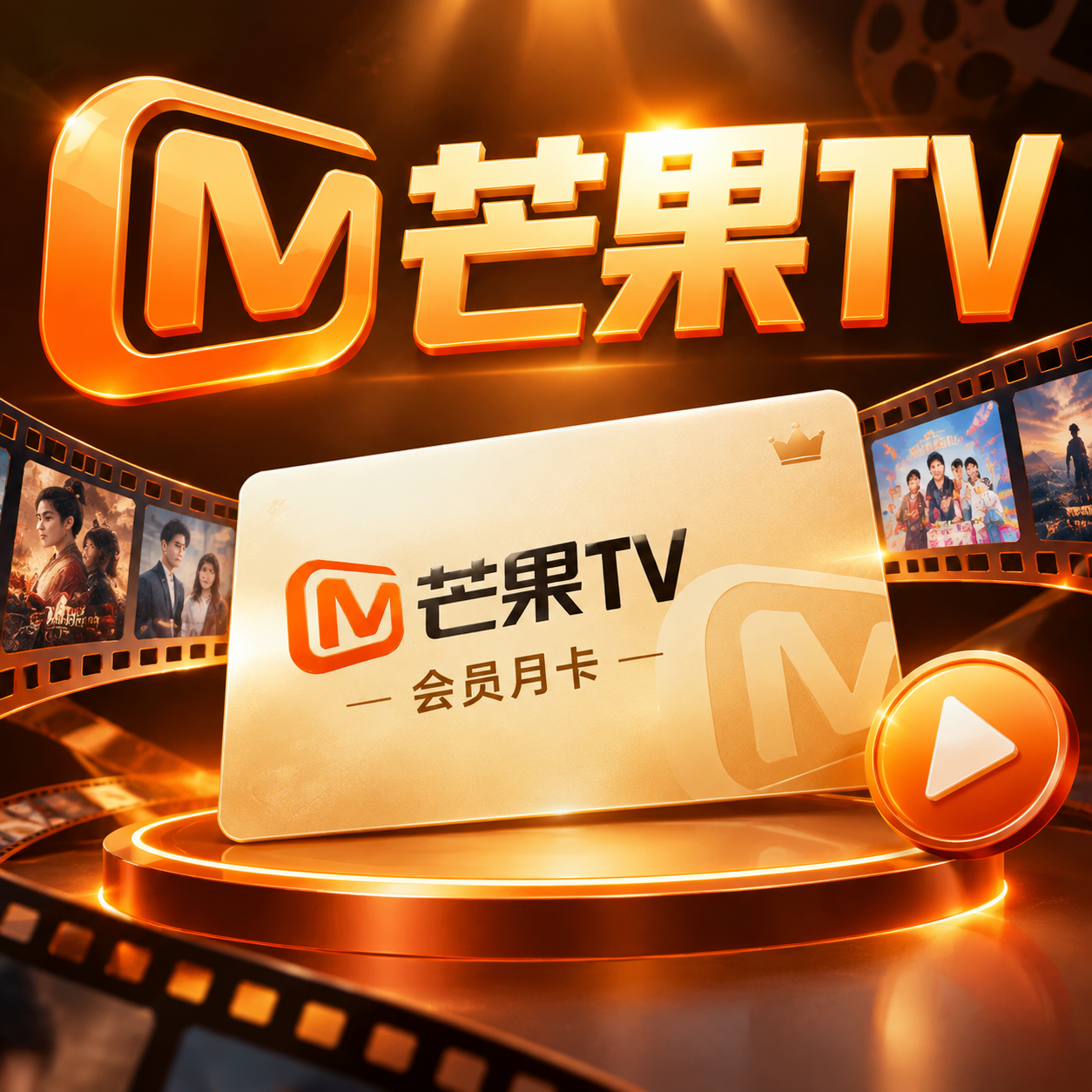 芒果TV视频月卡会员宣传图，品牌名称要非常醒目突出。画面顶部用… - 图片创意预览