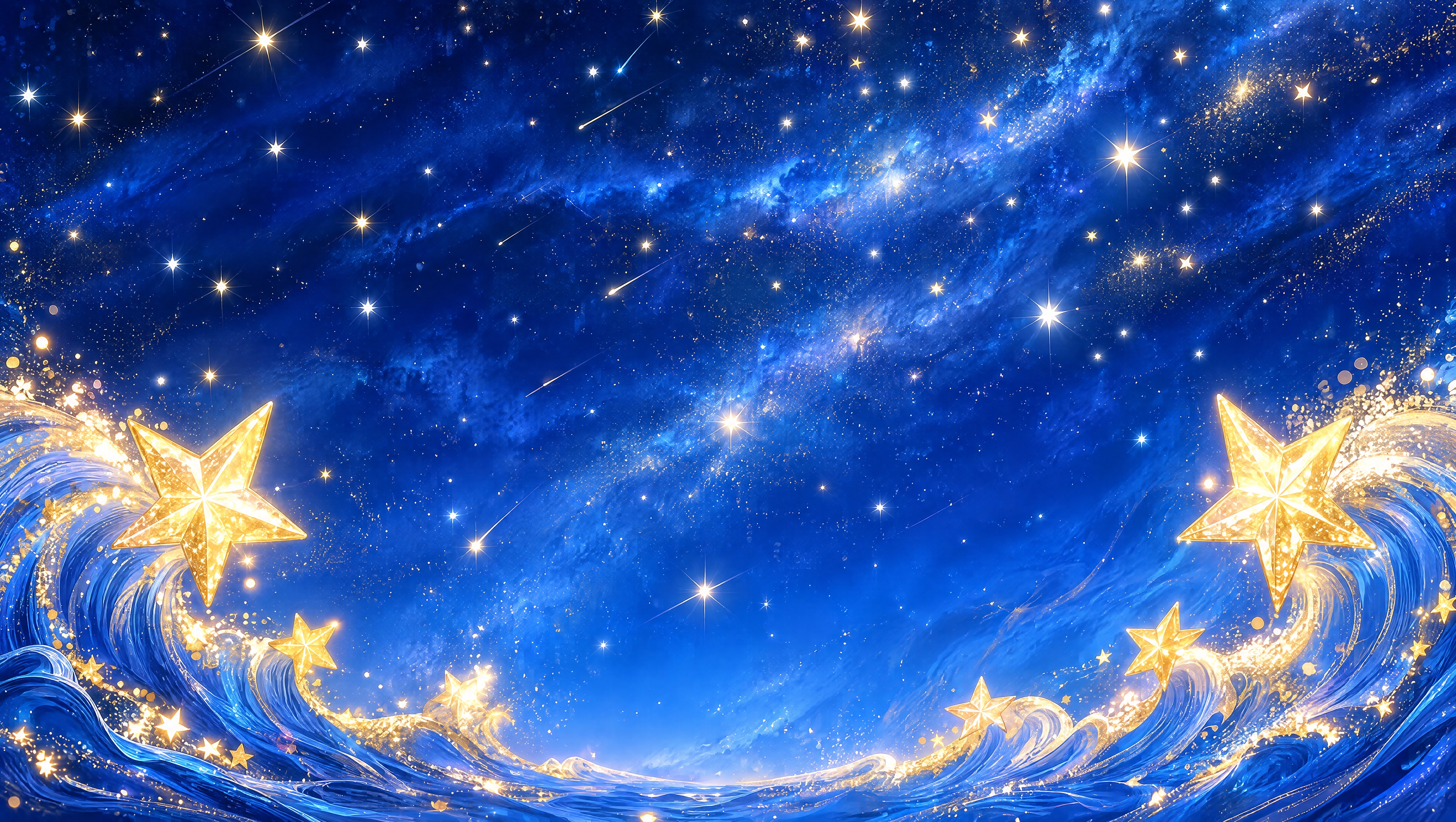 基于参考图进行高清重绘，保持原画面构图和元素不变：深蓝色星空背… - 图片创意预览