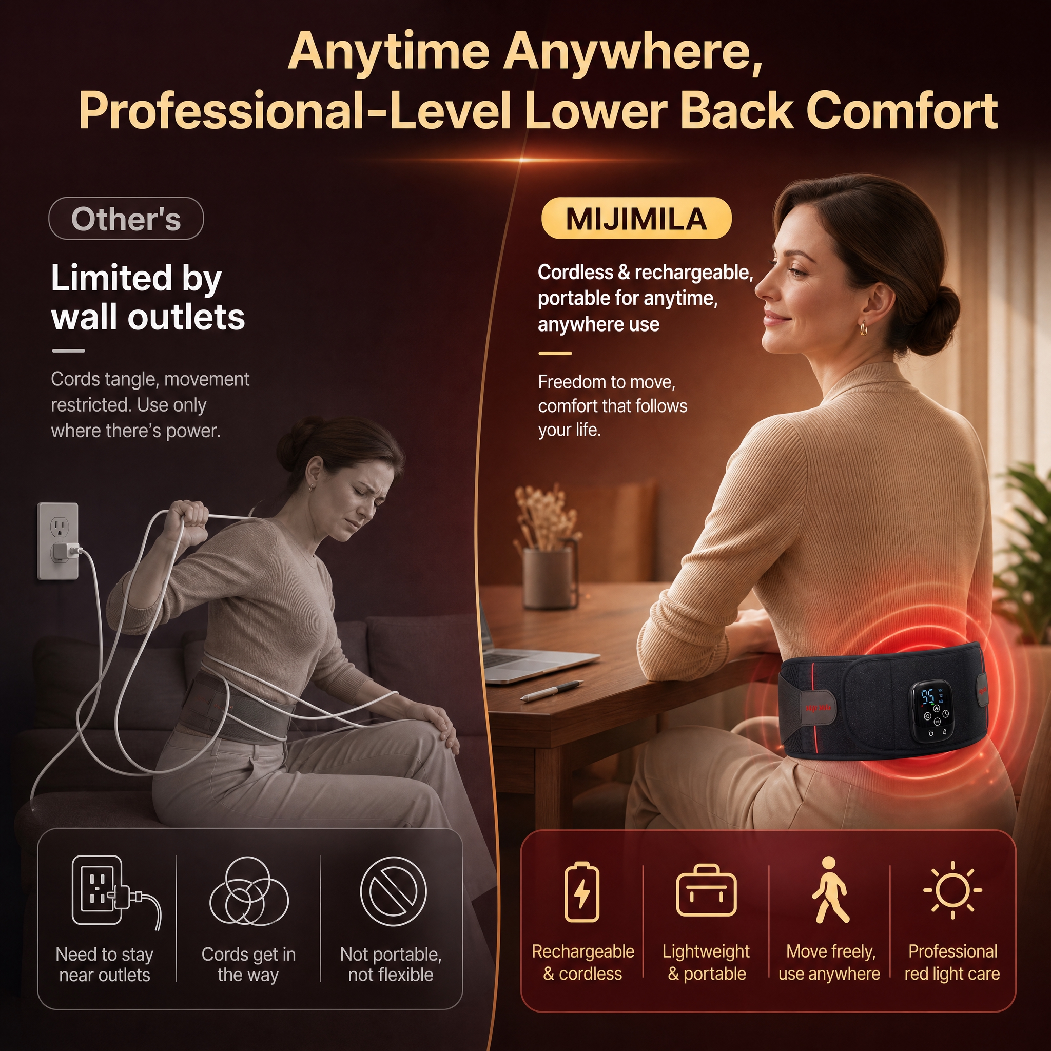 [单张主图] MIJIMILA 红光理疗腰带，Amazon 跨… - 图片创意预览