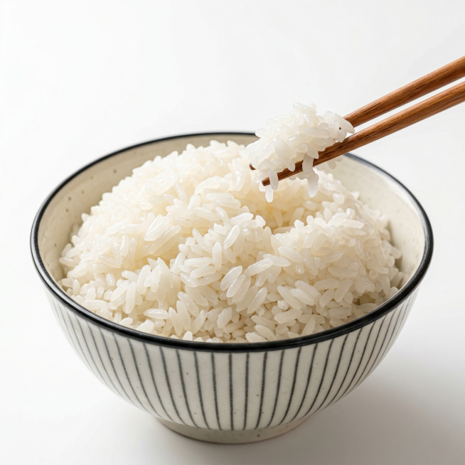 8K超高清专业商业美食摄影，写实通透的产品静物风格，画面核心为一碗盛满的白米饭，整体氛围干净治愈、充满烟火气，适配餐饮、粮油、美食宣传等场景。风格：顶级中式美食产品摄影，极致写实，光影细腻通透，主打“预览效果
