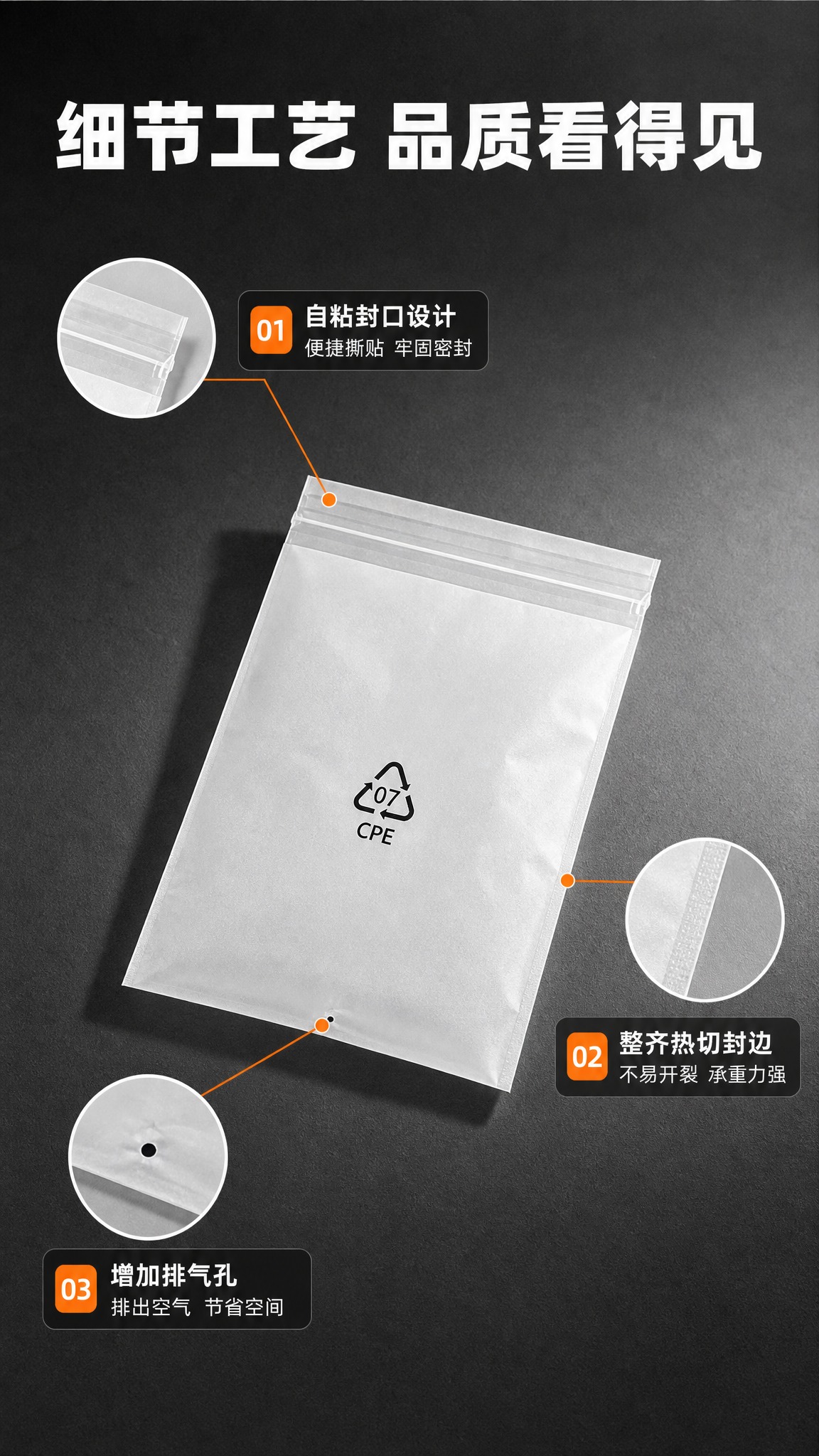 [商品] 使用【图1】CPE磨砂自粘袋；保留白色半透明磨砂质感… - 图片创意预览