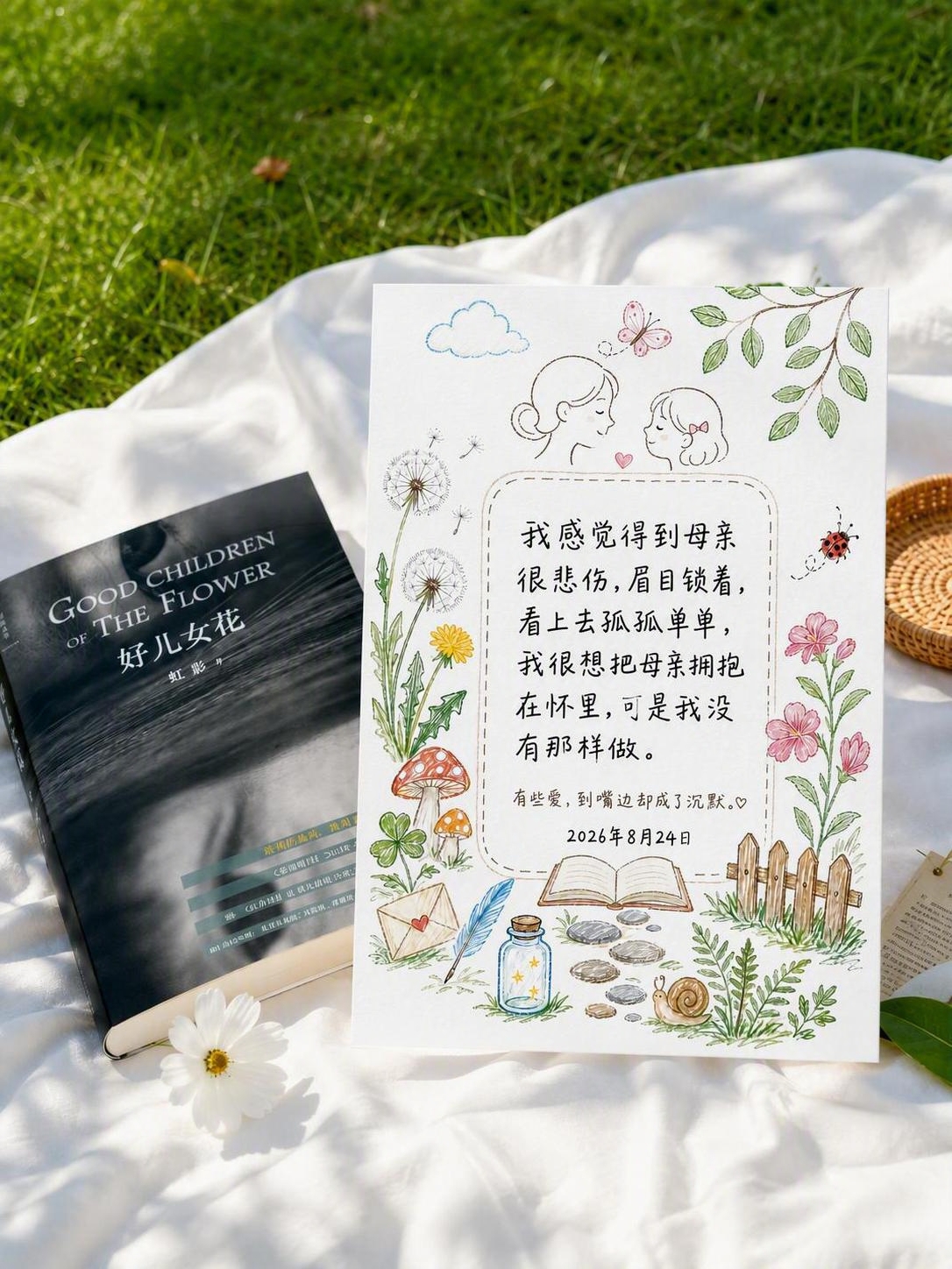 将图中的读书手账卡片的米黄色底色改为纯白色，保持卡片上的所有文… - 图片创意预览