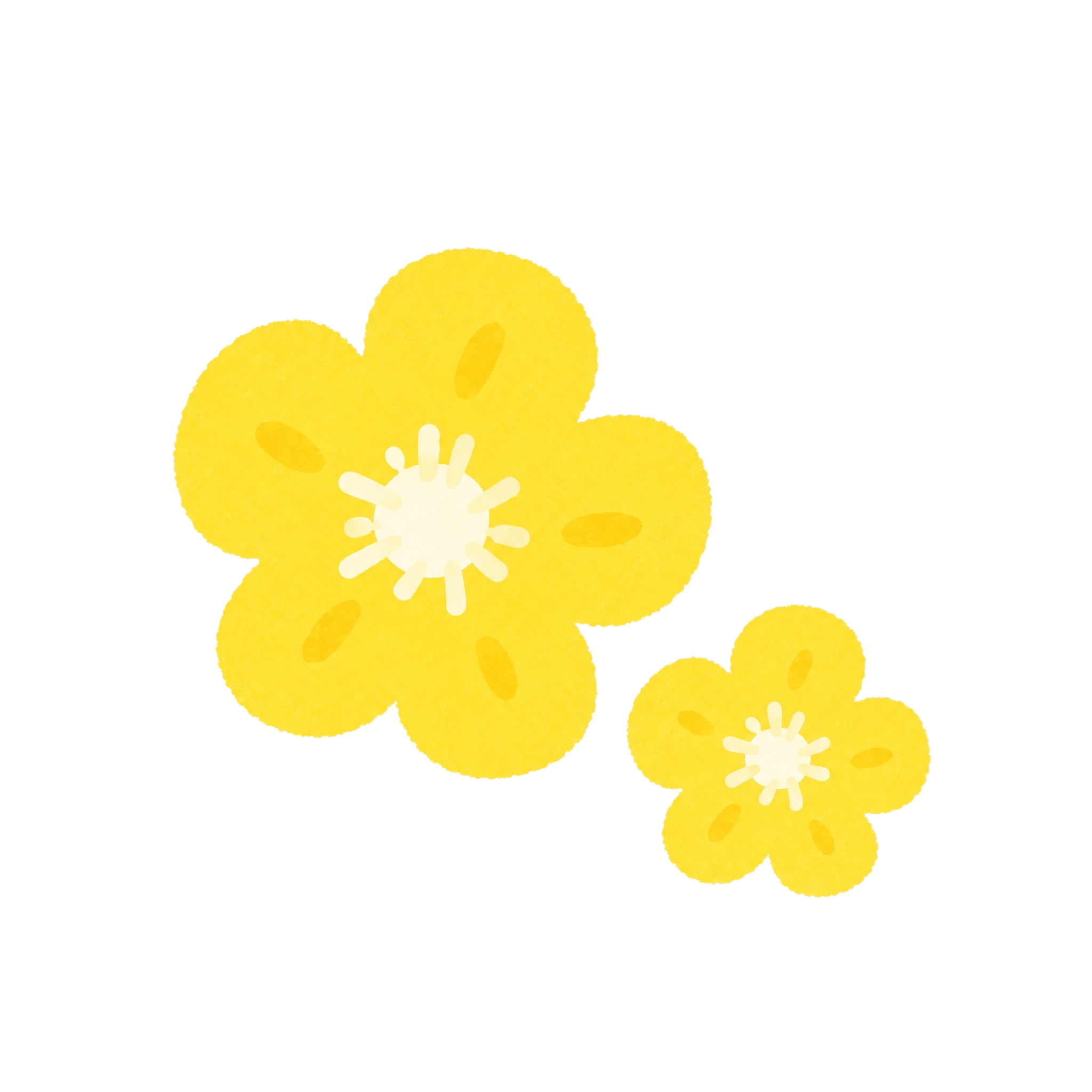 将花朵颜色改为亮黄色，保持扁平可爱的手绘插画风格，亮黄色花瓣，… - 图片创意预览