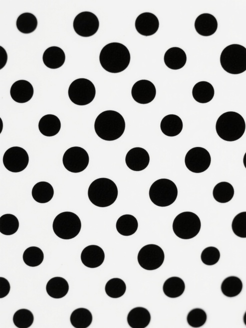 极简主义风格的黑白点阵图案，由大小均匀的黑色圆形小点按照精确的网格状排列组成，形成规律的重复图案，背景为纯白色，整体呈现出强烈的几何秩序感和视觉节奏感，具有现代设计的简洁性和抽象美感。预览效果