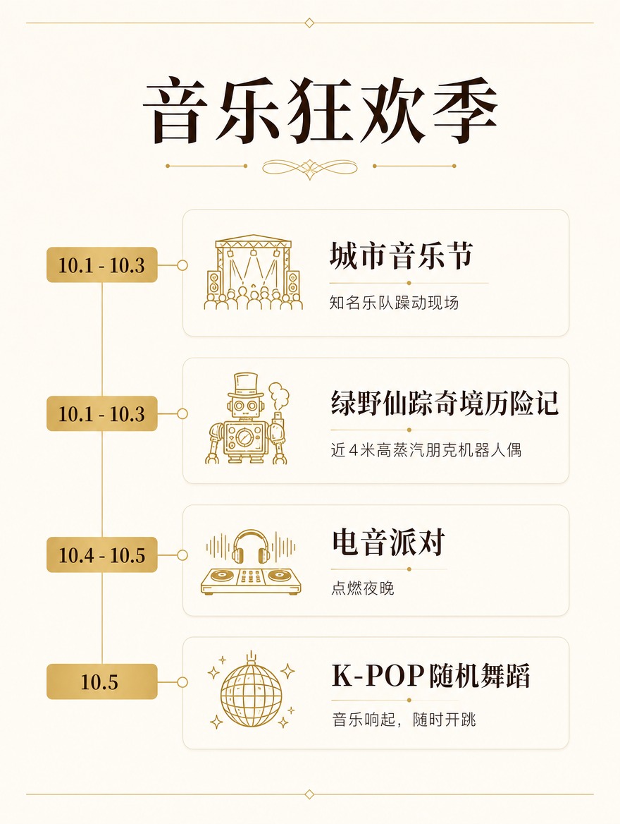 [商品] 无产品图，用统一风格的图标和文字卡片呈现音乐活动；保… - 图片创意预览