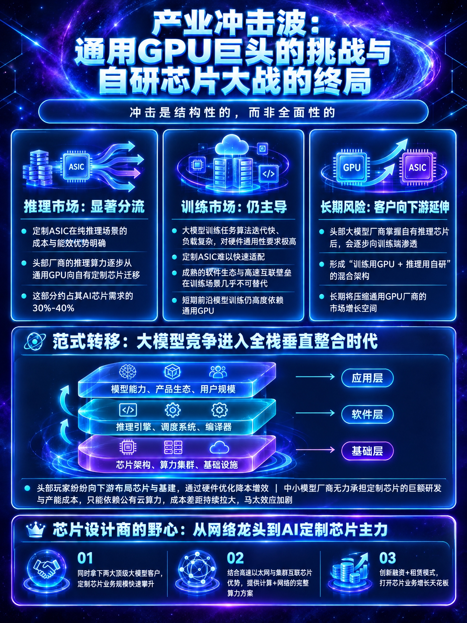 参照这张图的深空黑紫科技质感风格，生成一张新的产业冲击分析信息… - 图片创意预览
