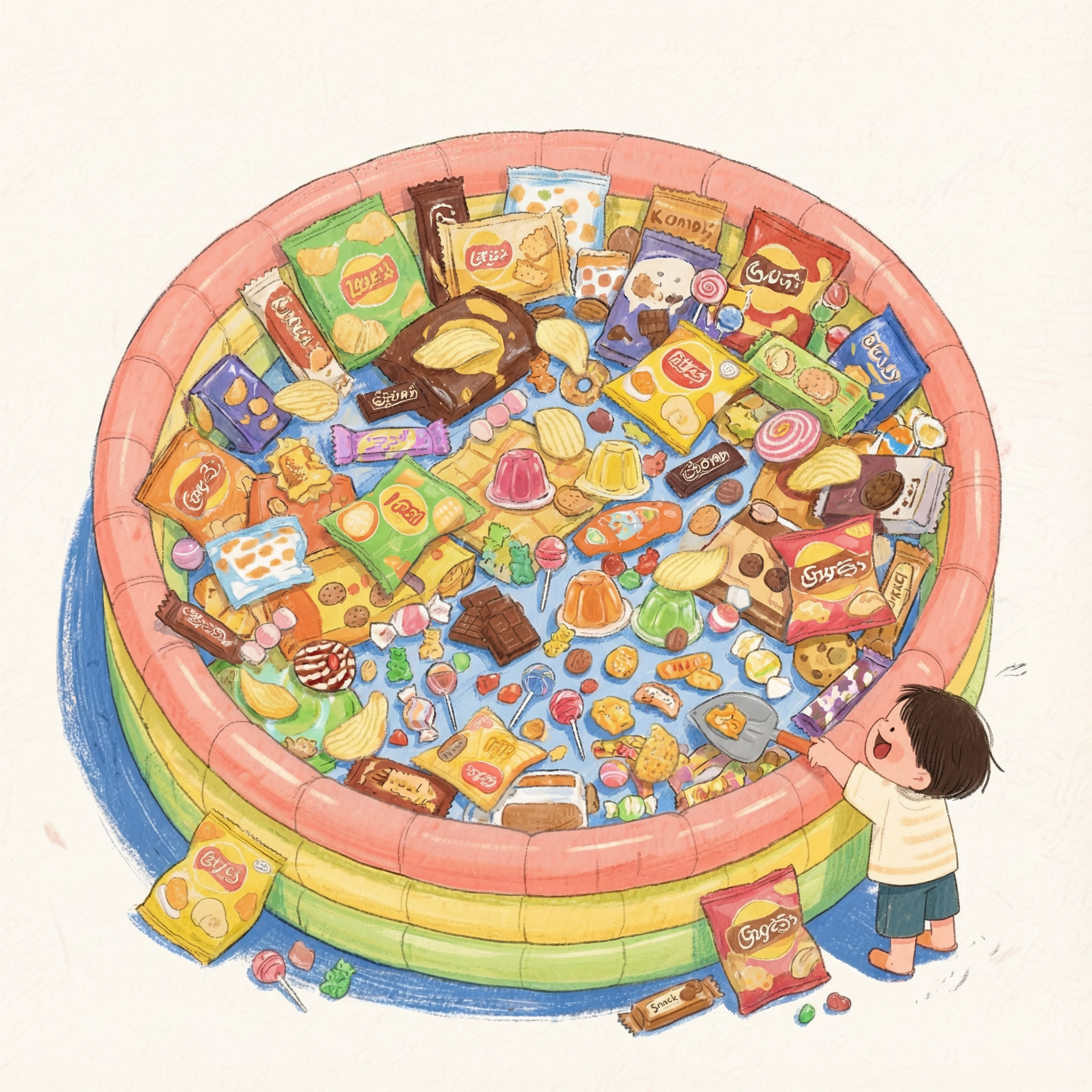 在此基础上 圆形围栏里面的零食多一些 - 图片创意预览