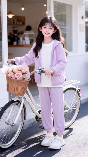 用图1的白色纯棉短袖和连帽外套以及裤子替换图的2的人物穿搭衣服裤子，保留原场景光影，保持图2的人物的五官和发型不变，图片宽高尺寸不变，背景不变，鞋子不变，人物姿势不变，保持图1的短袖和外套裤子的款式预览效果