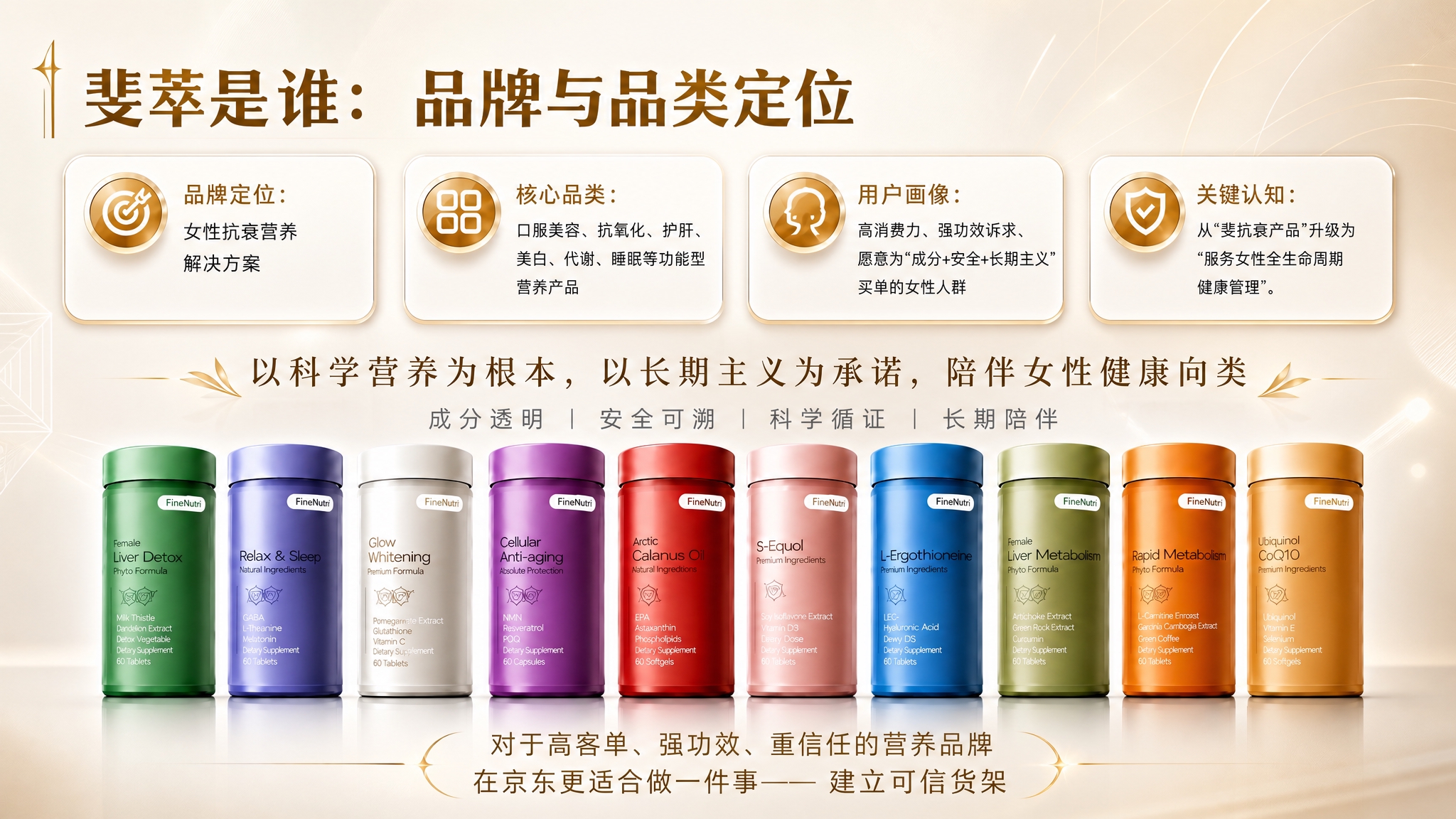 将这张品牌定位图美化升级为商业产品发布PPT风格，高端大气、专… - 图片创意预览